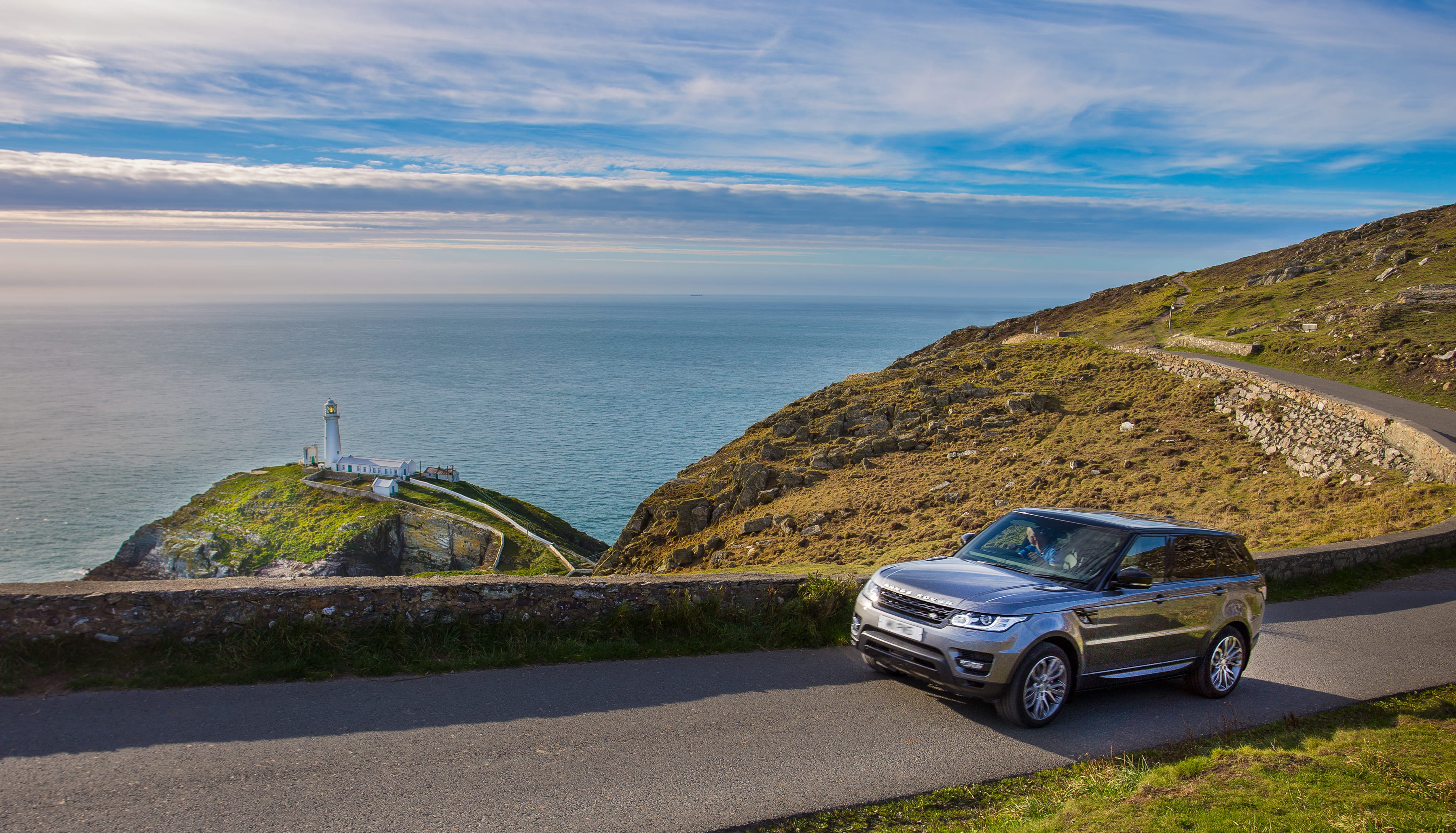 cloud - sky, holyhead, south stack, nature, sea, outdoors, range rover, road trip, beach, land vehicle, car, sky, road, beauty in nature, south stack lighthouse, HD Wallpaper