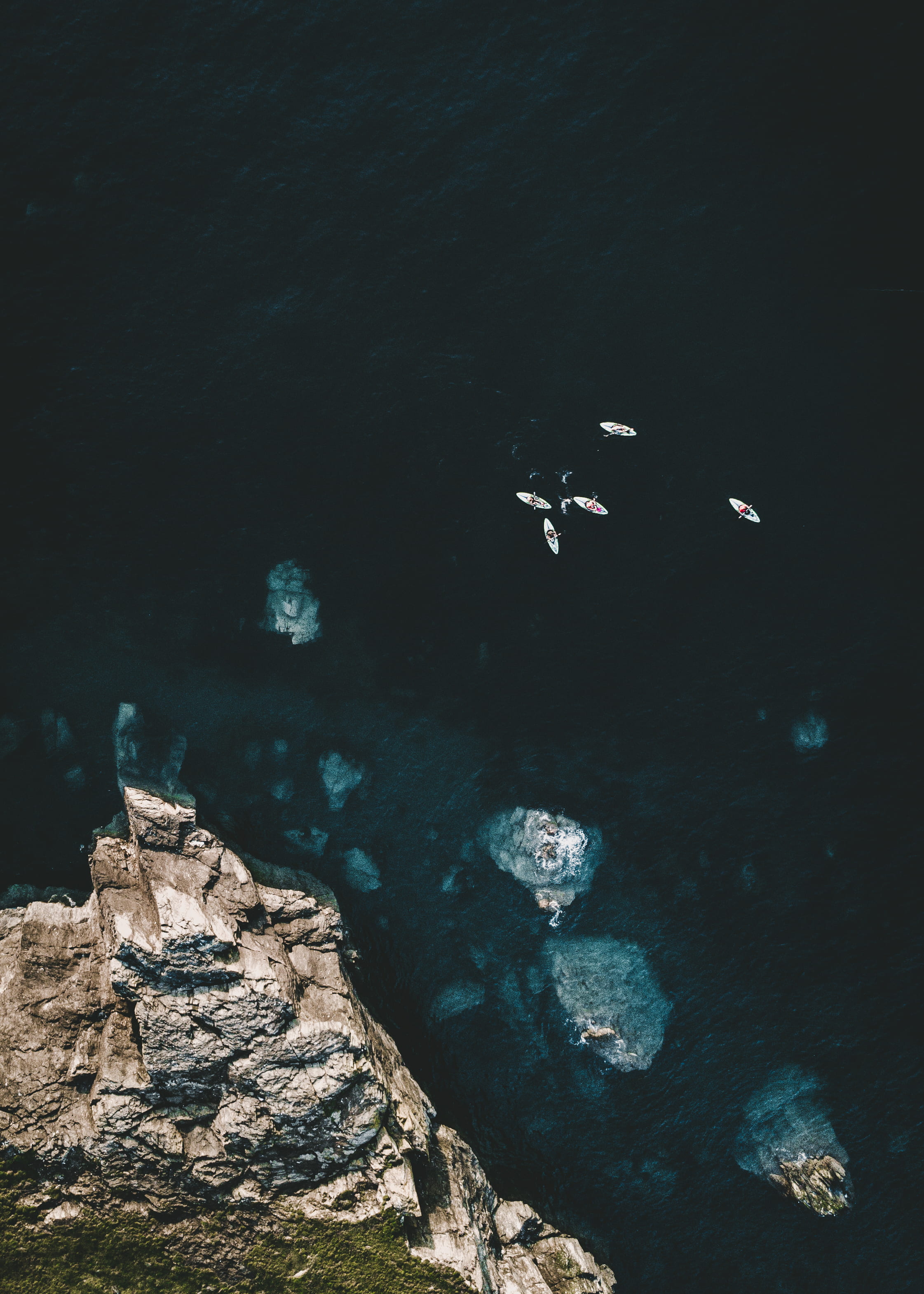 solid, day, nature, mountain, animals in the wild, boats, five, rock, outdoor, trefor, beside, dark, animal themes, marine, white, rock formation, underwater, Phone HD Wallpaper