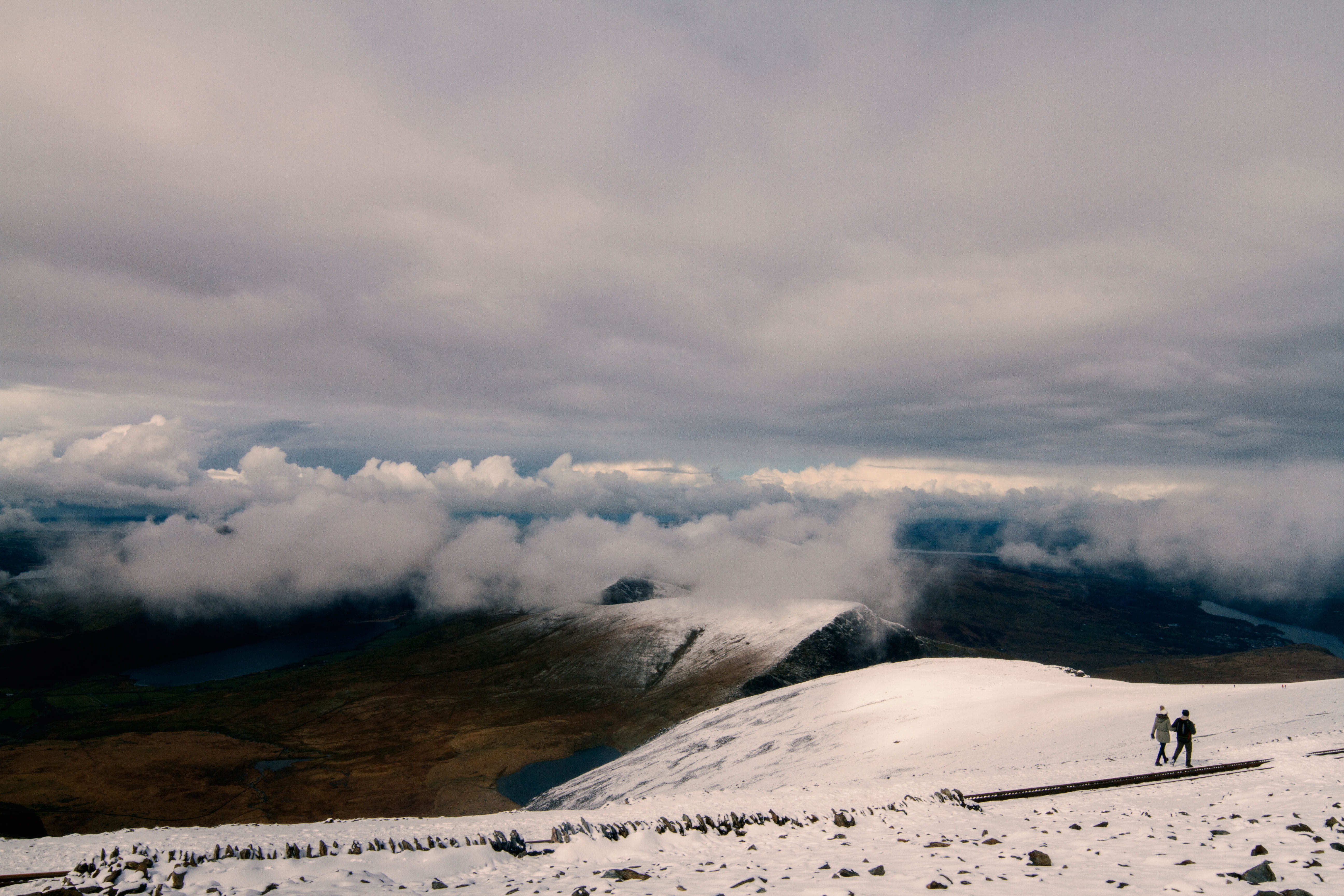 north wales, environment, real people, scenic, scenics - nature, tranquility, mountain range, snow capped mountain, nature, cold, mountain, leisure activity, HD Wallpaper