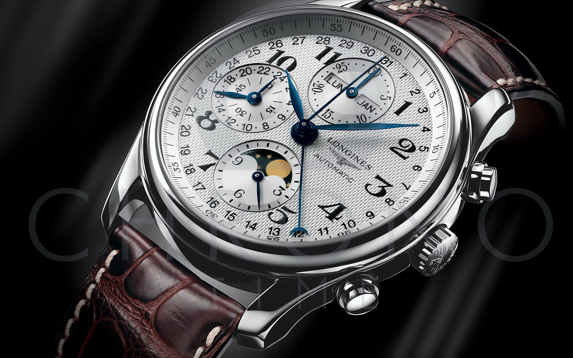 Watch, Longines, Background, Black, Metal, 1080P, HD Wallpaper