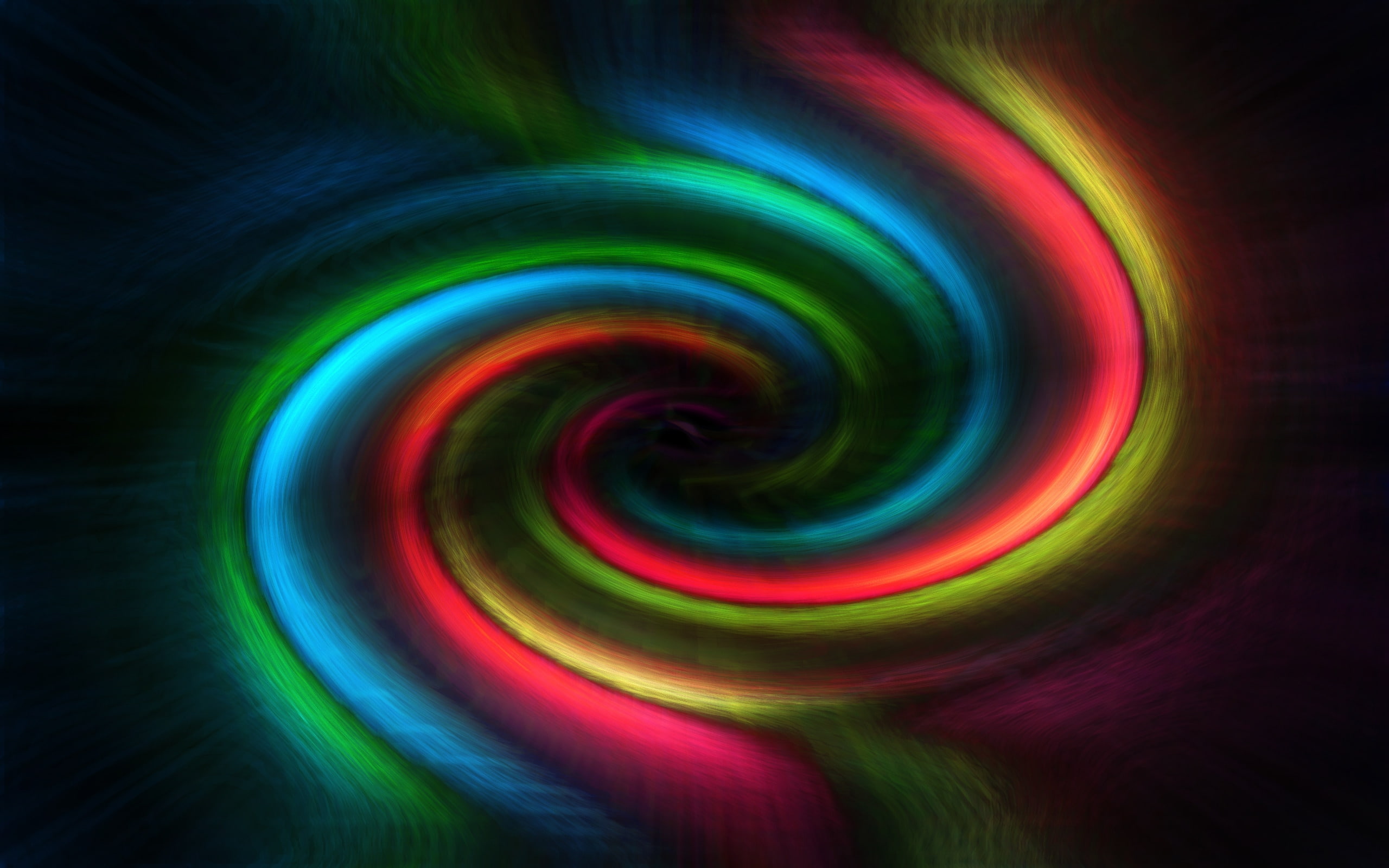 2K, swirl, blue, red, light, color, yellow, HD Wallpaper