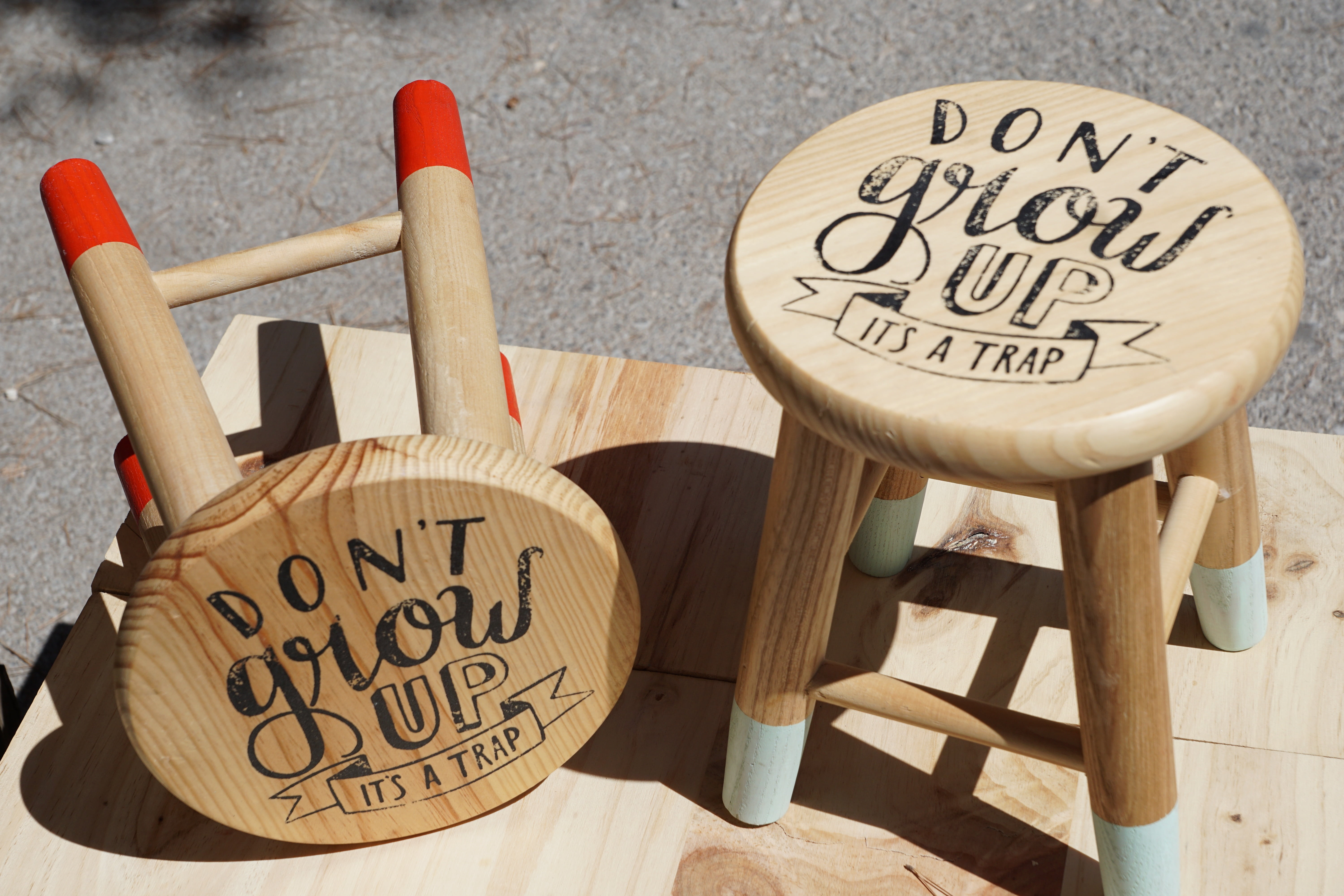 art and craft, table, food, message, 5K, small chair, sign, capital letter, grow, wooden chair, printed, close-up, round, t, it is a trap, child, food and drink, HD Wallpaper