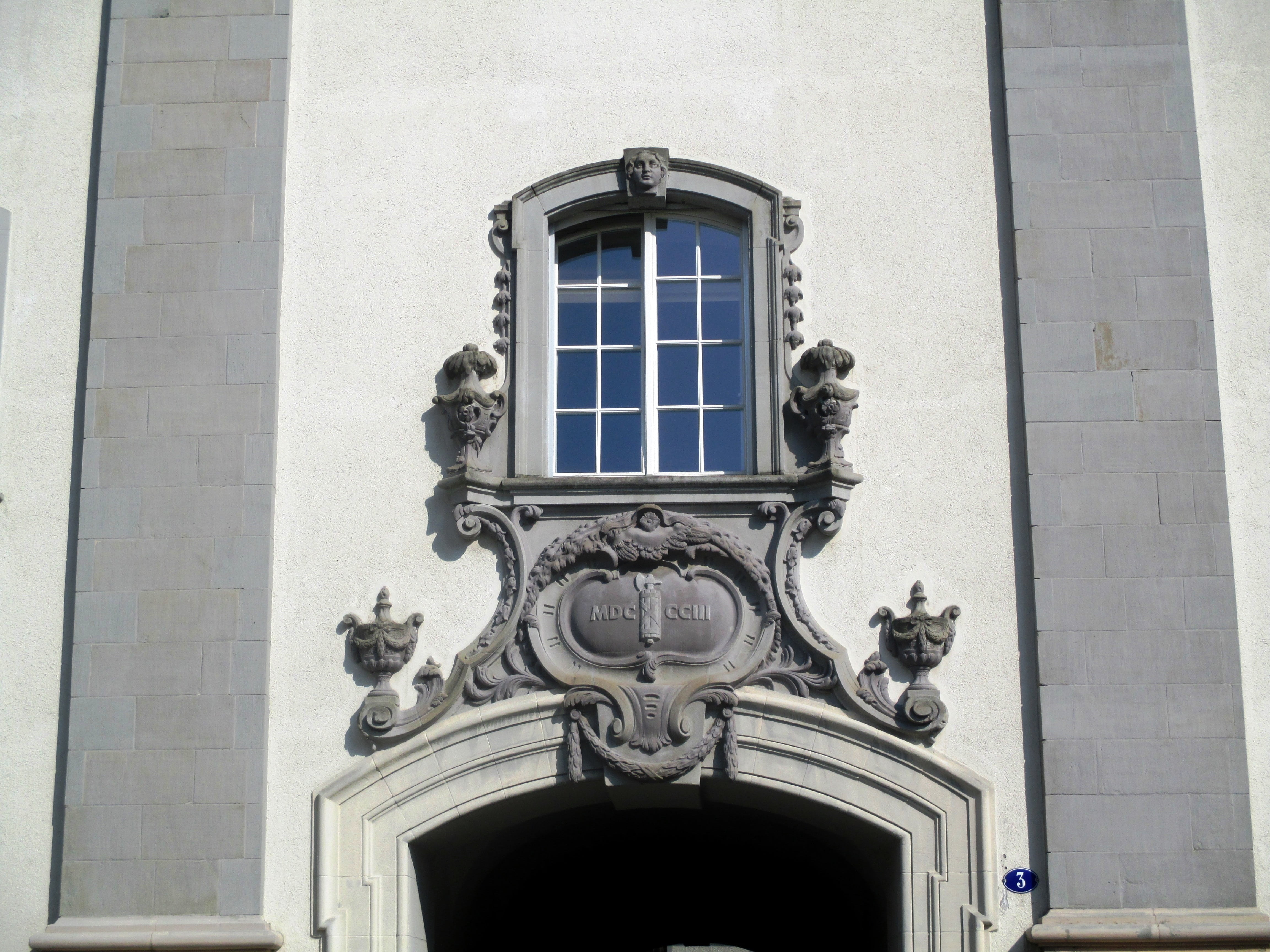 east entrance, architecture, male likeness, 4K, day, no people, built structure, window caption, abbey district, sunlight, roman numerals, switzerland, HD Wallpaper