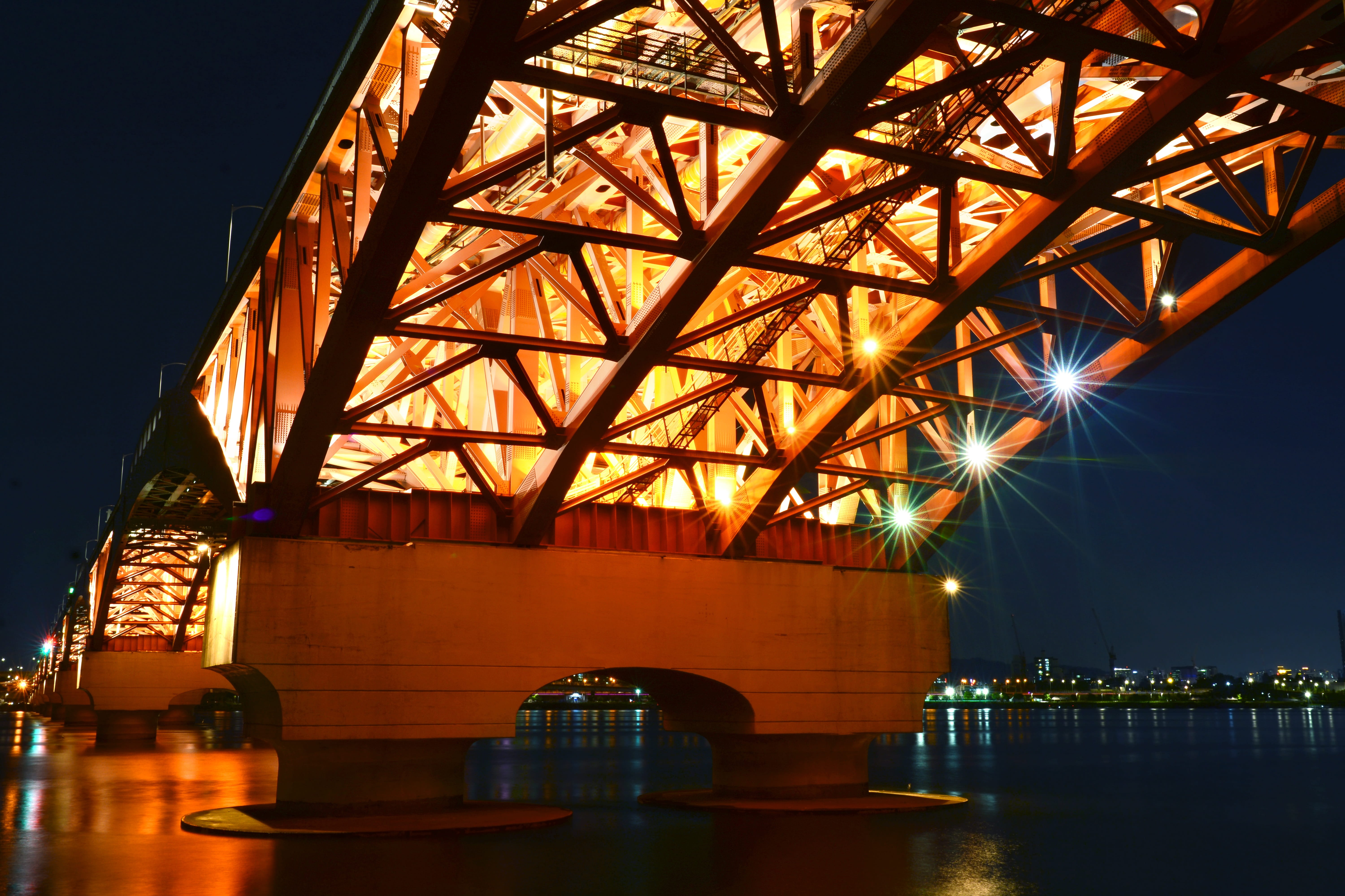 sky, bridge, connection, reflect, chapter impressions, the river, no people, light, mirroring, pier, bridge - man made structure, in the evening, tourism, HD Wallpaper