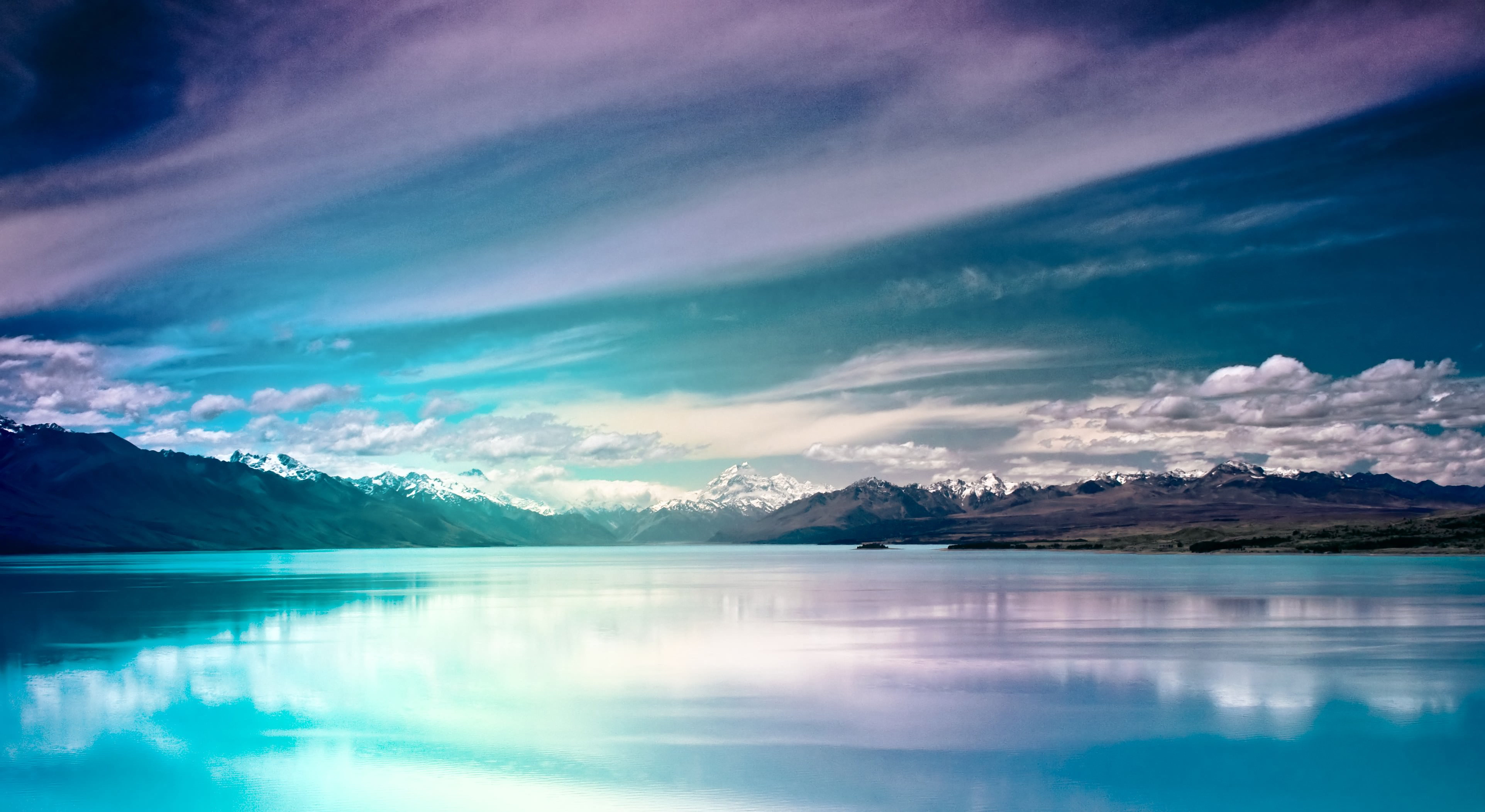 tranquil scene, polarised, water, beauty in nature, environment, cold temperature, snowcapped mountain, no people, sky, new zealand, scenics - nature, winter, HD Wallpaper
