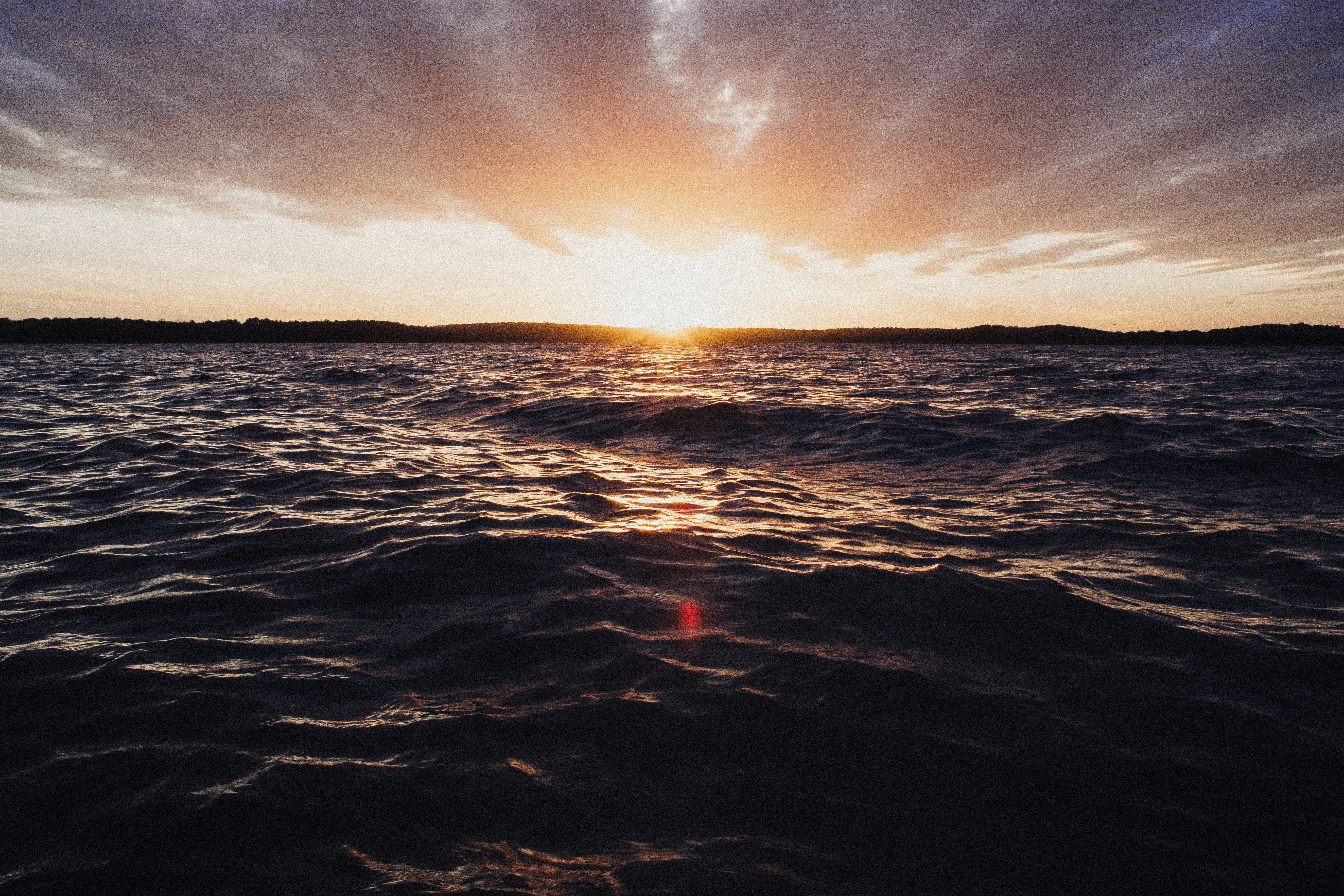sun, tranquility, cloud - sky, environment, motion, sunlight, murky, sunset, nature, no people, sky, beauty in nature, sea, horizon over water, waves, pond, HD Wallpaper