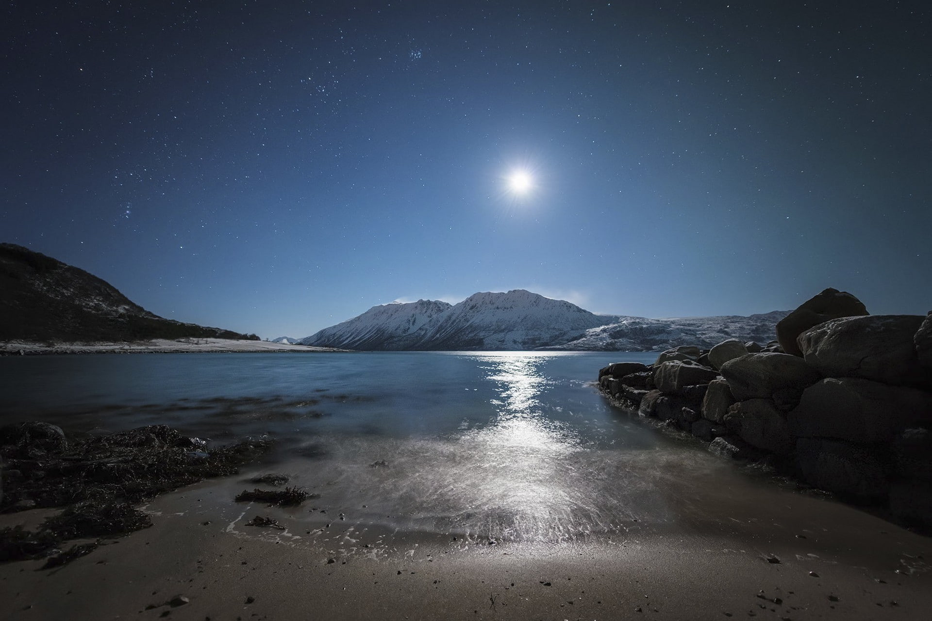 shore, Northern Norway, glow, norway, 1080P, sky, northern, HD Wallpaper