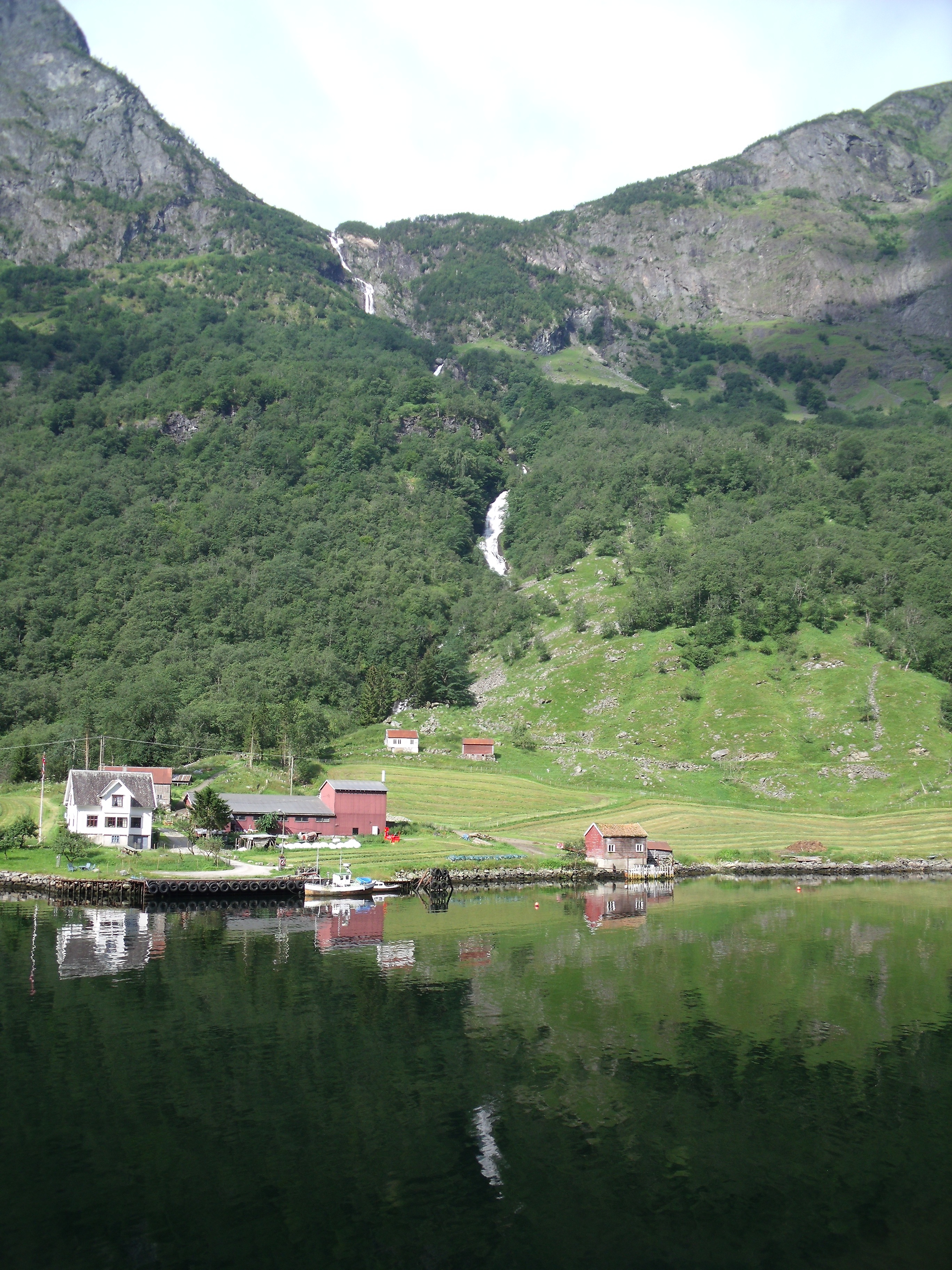 houses, norway, outdoors, tree, environment, nature, mountain, tranquil scene, waterfront, green color, growth, reflection, landscape, plant, day, village, Phone HD Wallpaper