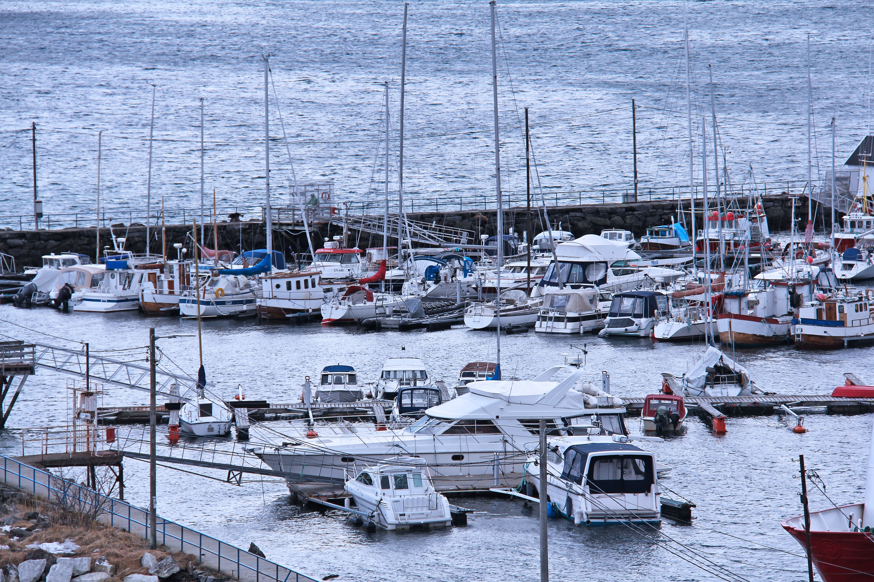 harbor, outdoor, scenery, fjord, built structure, scenic, yacht, fishing industry, cloud, sky, white, architecture, arctic, no people, morning, mast, pier, HD Wallpaper