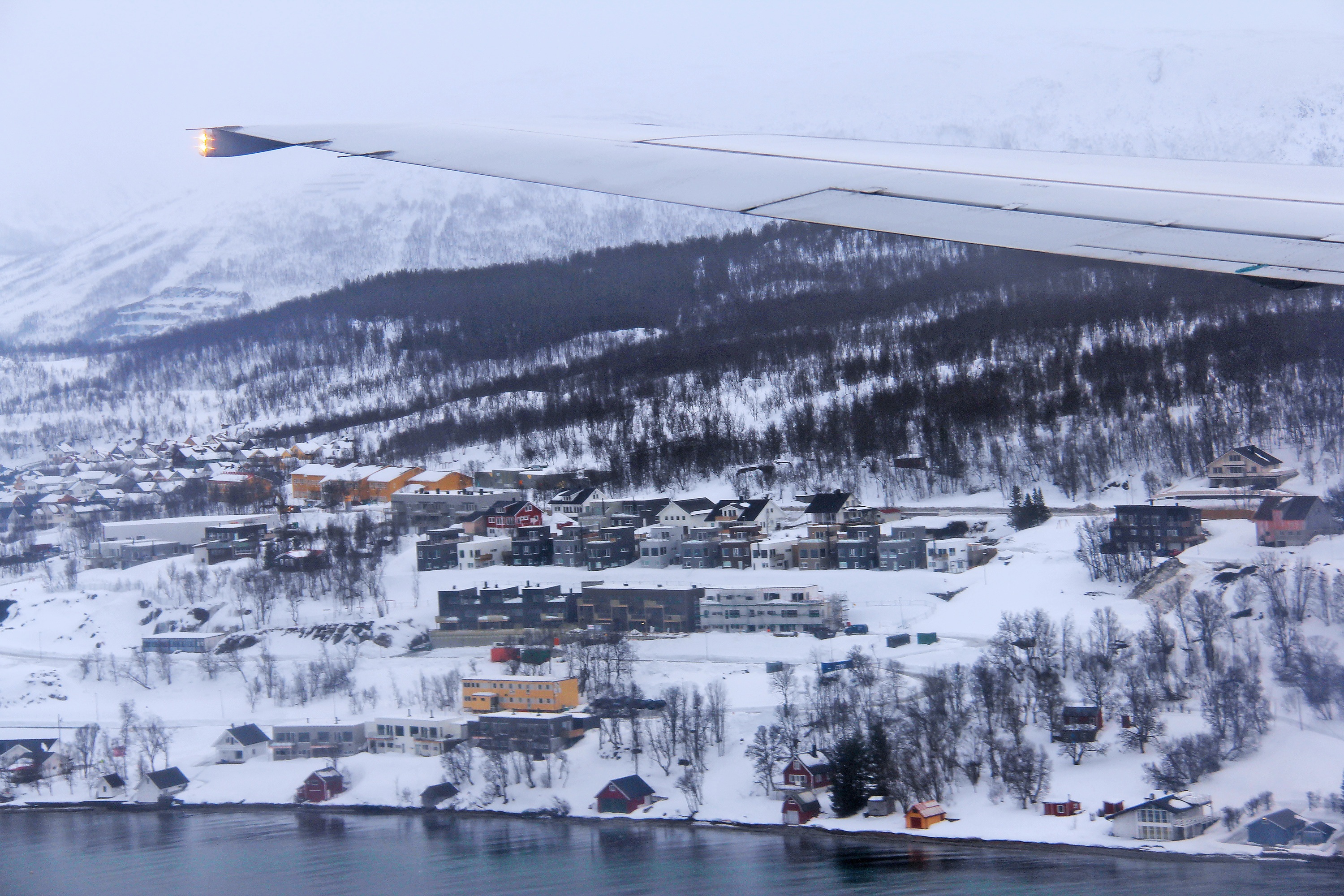ski resort, 2K, no people, visit, winter, plane, norwegian, scenics - nature, journey, blue, nature, tranquility, amazing, the arctic circle, mode of transportation, HD Wallpaper