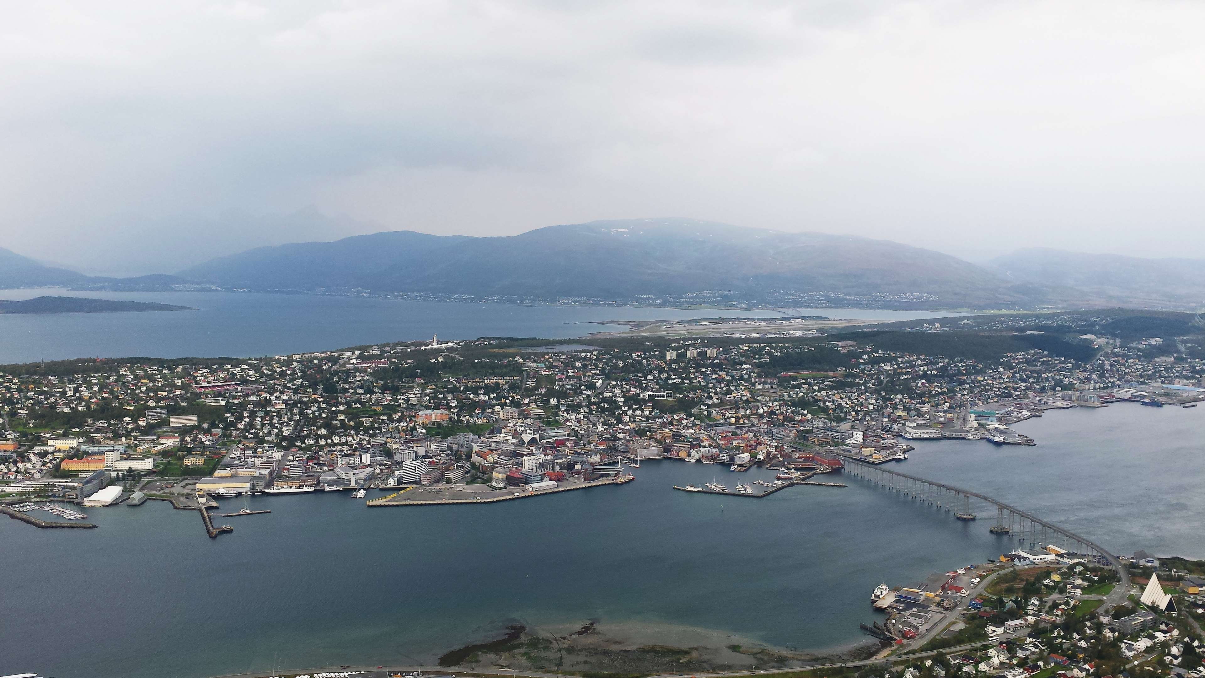 nature, 4K, travel, yacht, travel destinations, residential district, birds eye view, high angle view, water, cityscape, building exterior, tromso, skyline, HD Wallpaper