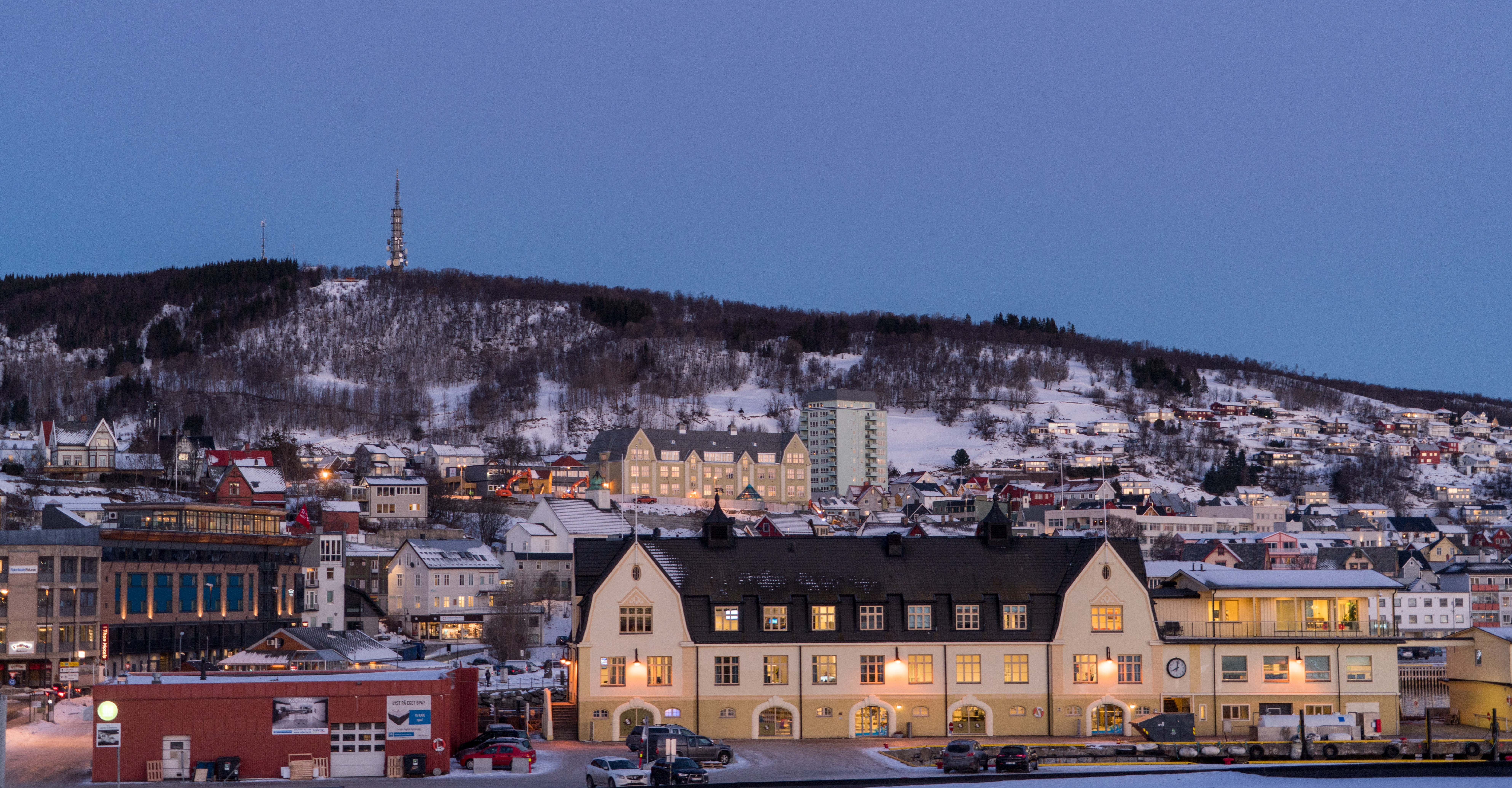 nature, sky, town, history, outdoors, travel destinations, norway, sunset, coast, built structure, cityscape, no people, 8K, house, mountain, scandinavia, HD Wallpaper
