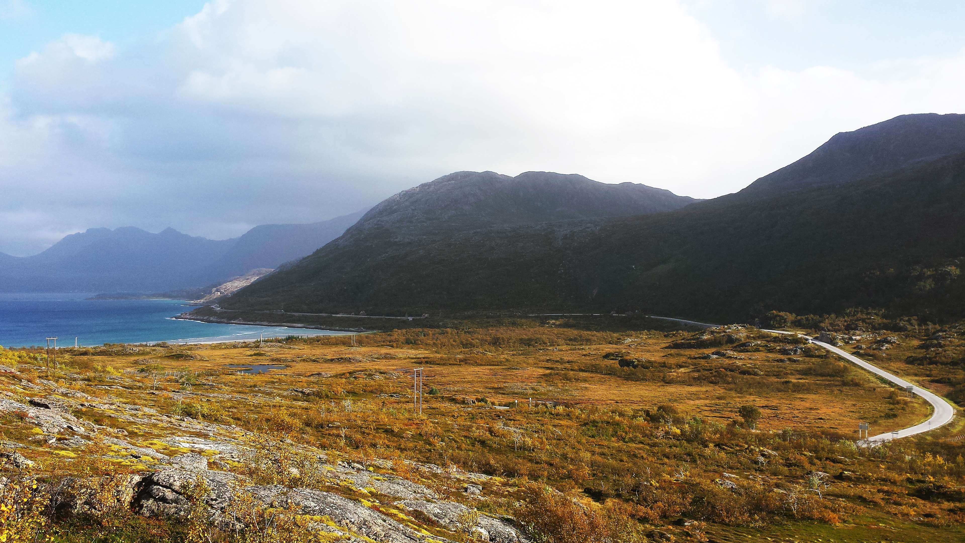 4K, day, bay, landscape, nature, no people, sea, tromso, water, mountains, land, mountain peak, norway, fjord, beauty in nature, scandinavia, environment, HD Wallpaper