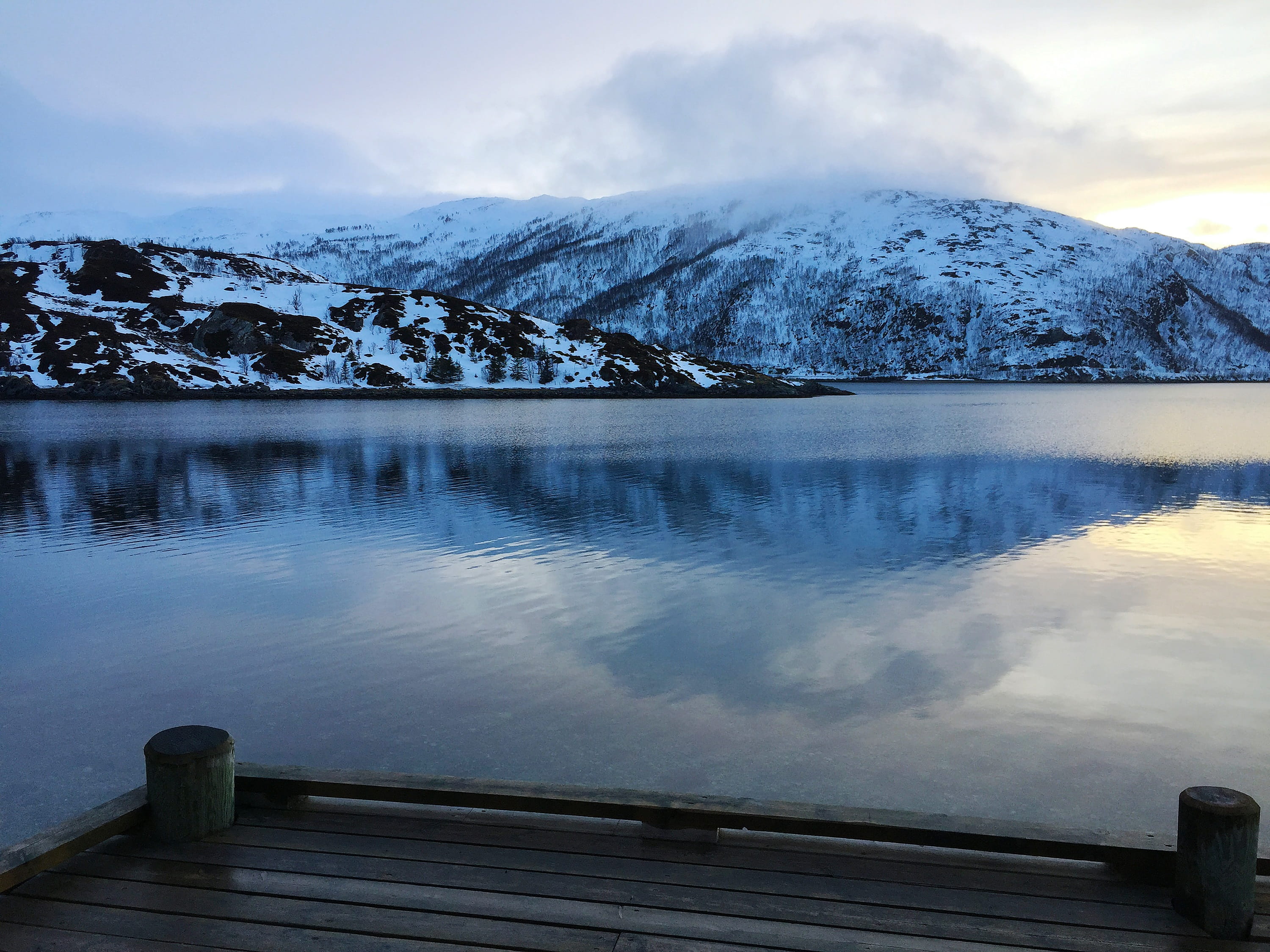 cold temperature, beautiful, mountain, 2K, no people, idyllic, snow, scandinavia, Clear, beauty in nature, fjord, europe, winter, sea, lake, kvaløysletta, HD Wallpaper