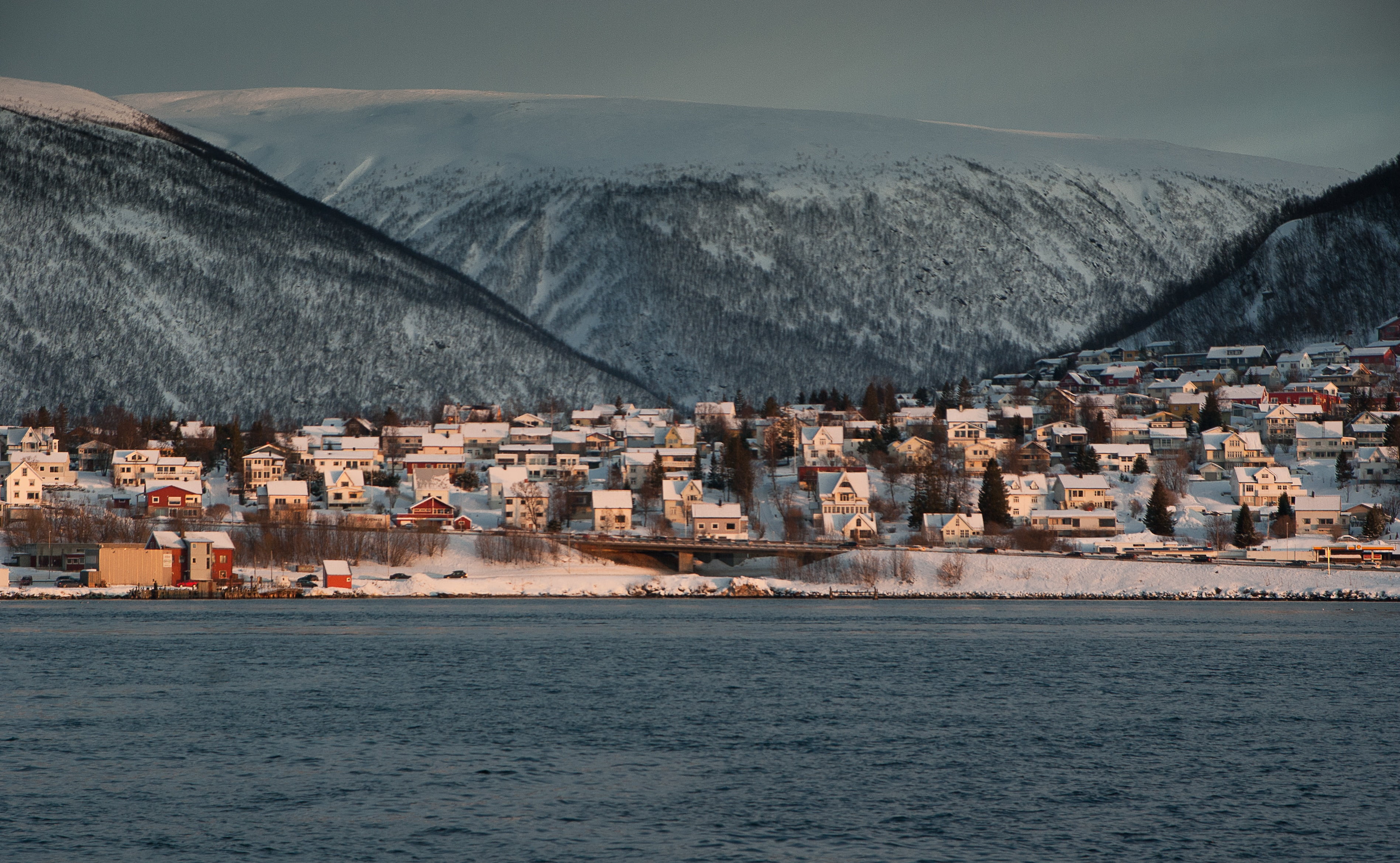 fjord, cityscape, healthy lifestyle, no people, travel destinations, architecture, building, landscape, building exterior, environment, tromso, built structure, HD Wallpaper