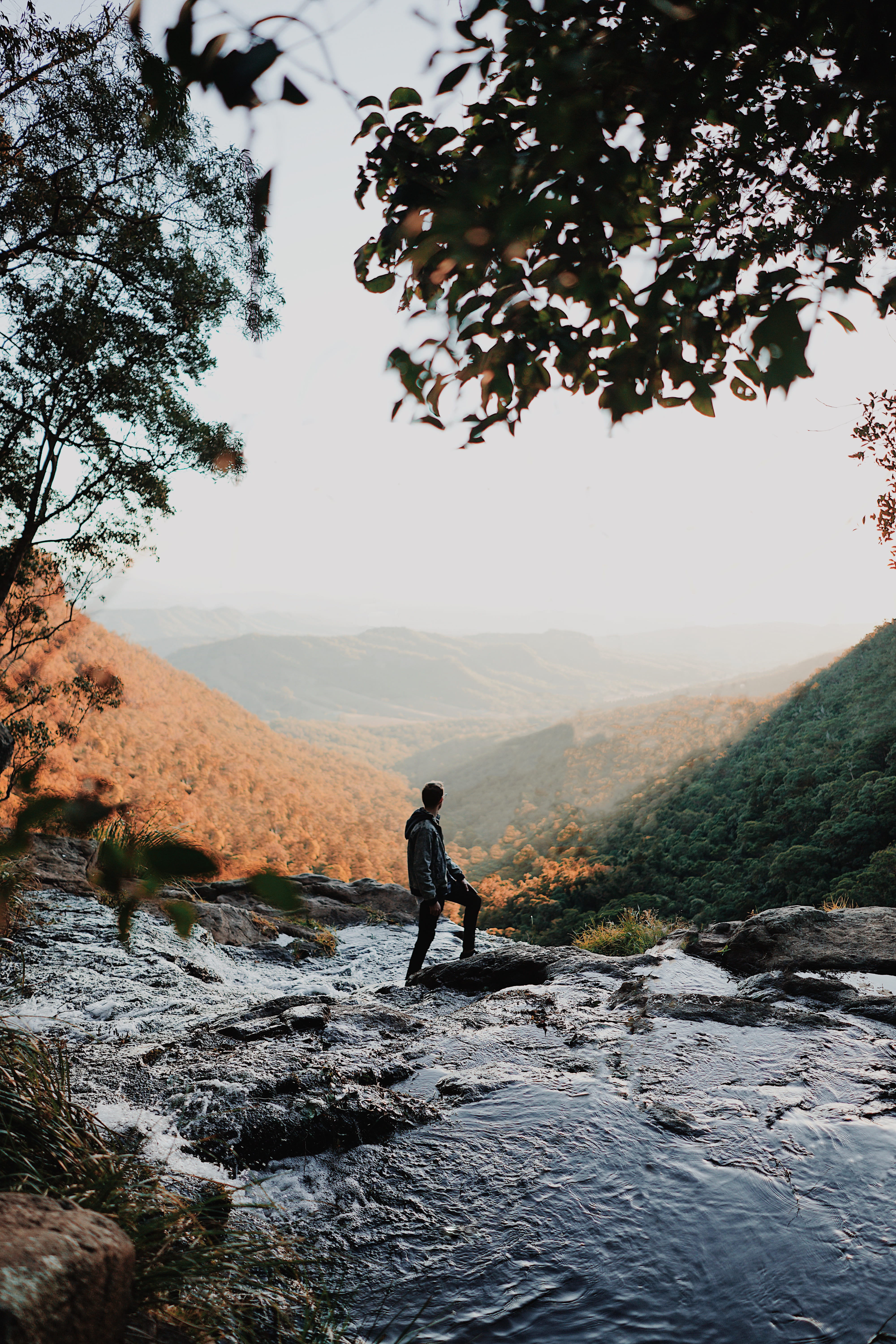surrounded, hipster, mountian, side view, scenics - nature, tranquility, adventure, outdoors, man, scenery, view, real people, mountain, day, leisure activity, Phone HD Wallpaper