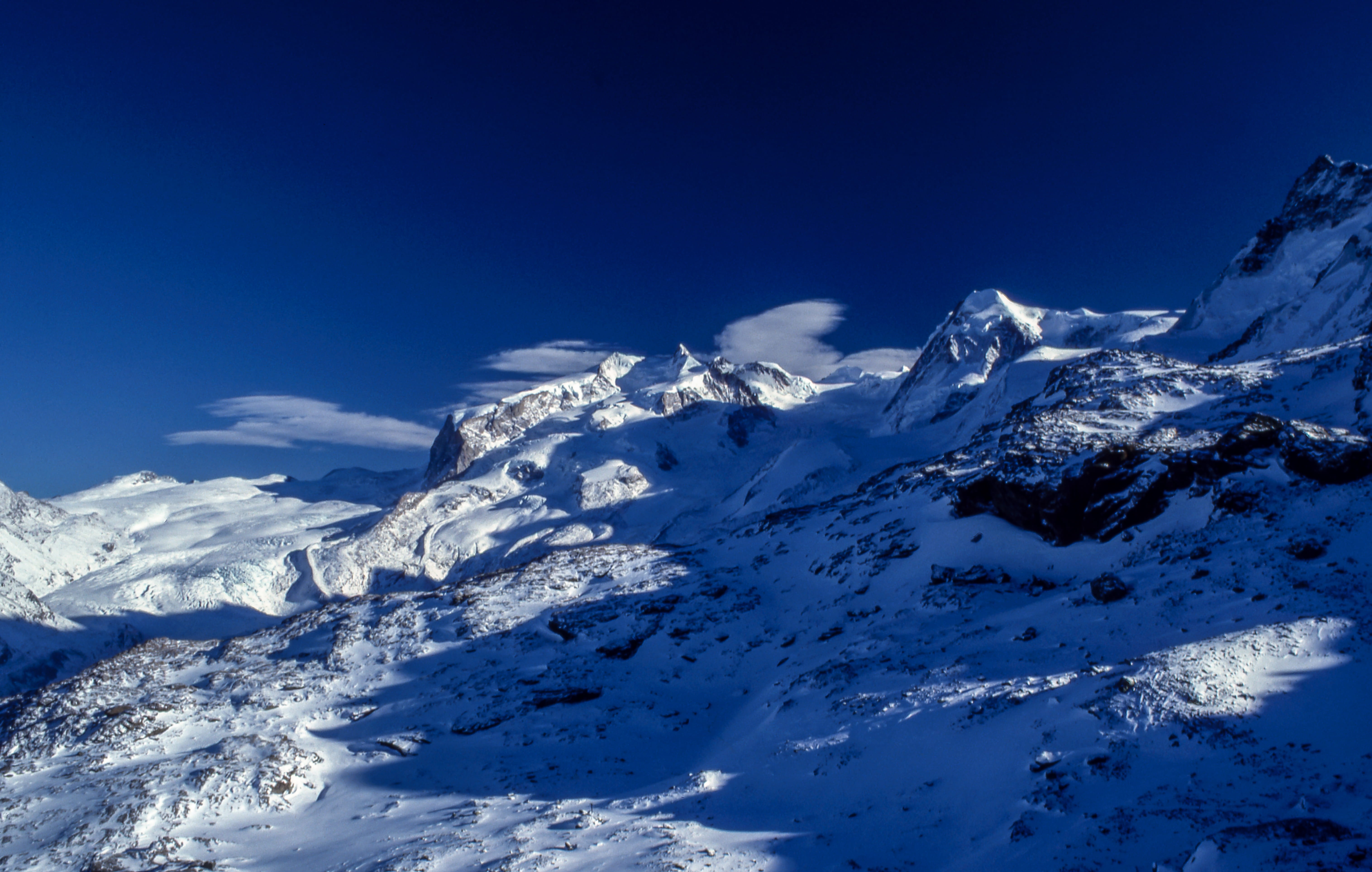 mountain peak, mountain, shadow, detail, cold temperature, beauty in nature, skiing, 5K, mountian, tranquil scene, environment, idyllic, cloud, sun, icy, HD Wallpaper