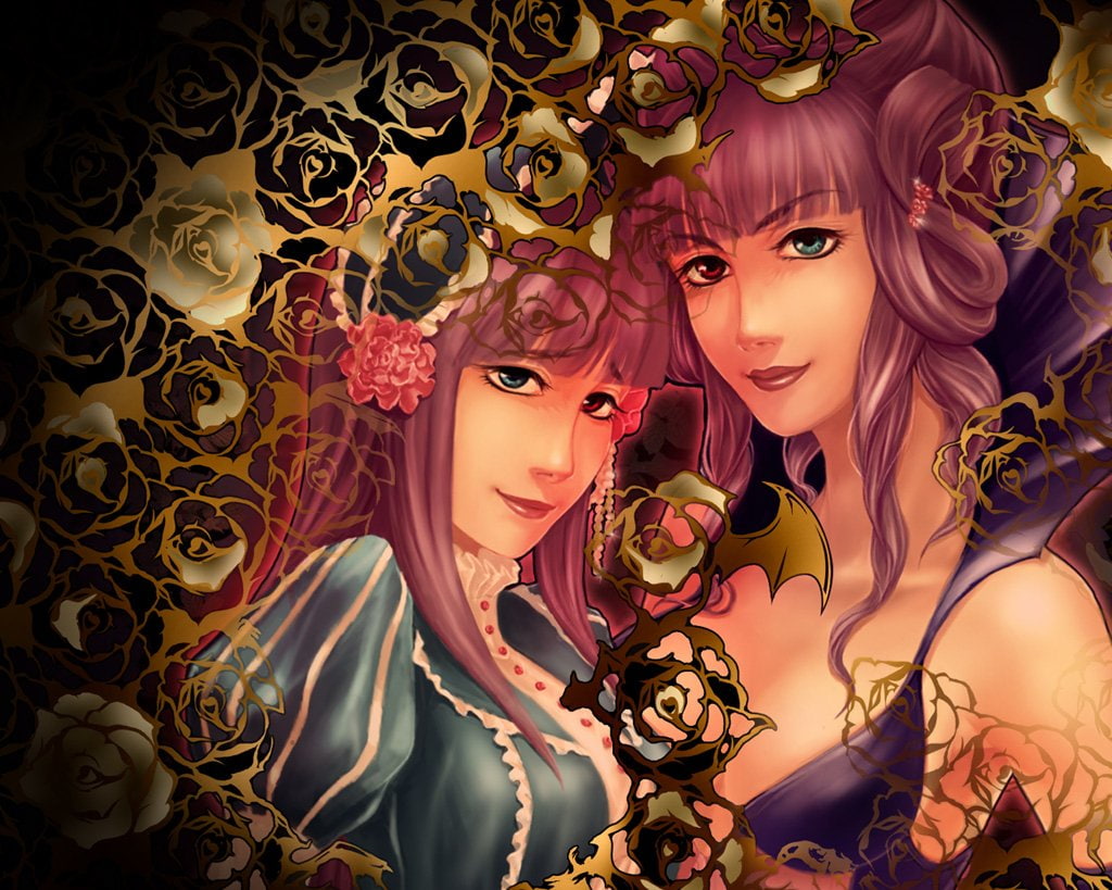 portrait, art and craft, adult, young women, indoors, glamour, people, beauty, floral pattern, Castlevania, women, make-up, looking at camera, young adult, HD Wallpaper