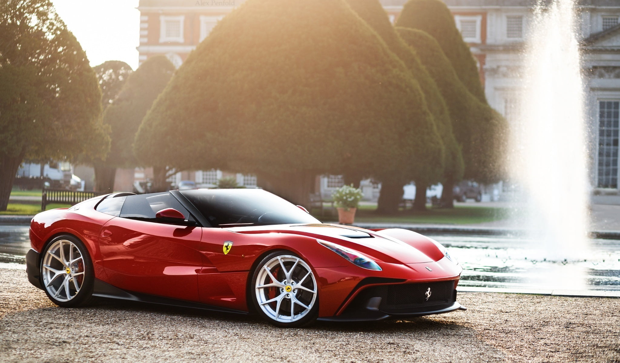trs, elegance, tree, city, sport, architecture, day, luxury, transportation, f12, land Vehicle, travel, urban Scene, built structure, supercar, speed, wheel, HD Wallpaper