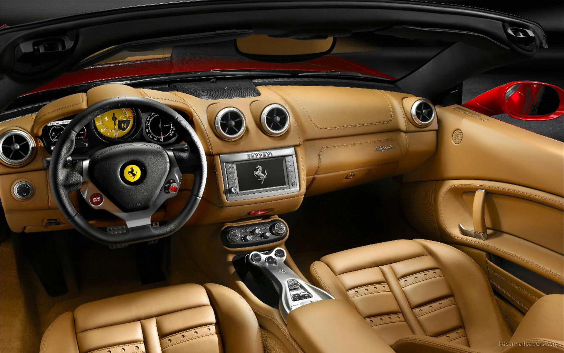 ferrari, interior, 1080P, ferarri, cars, car, 2009, california, HD Wallpaper