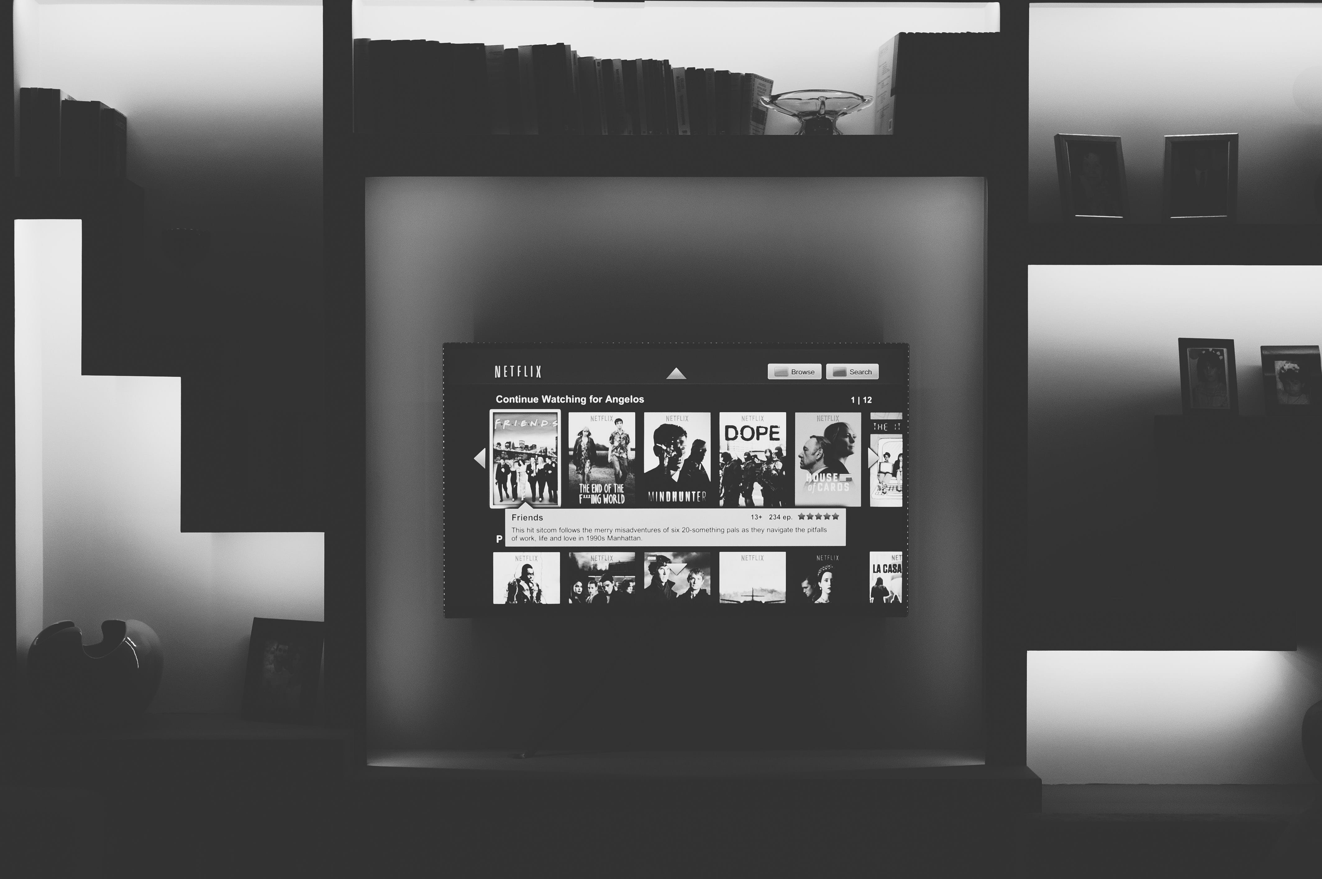screen, photography, television, smart, tv, table, poster, building, reflection, shelf, illuminated, turned, choice, built structure, mounted, technology, HD Wallpaper