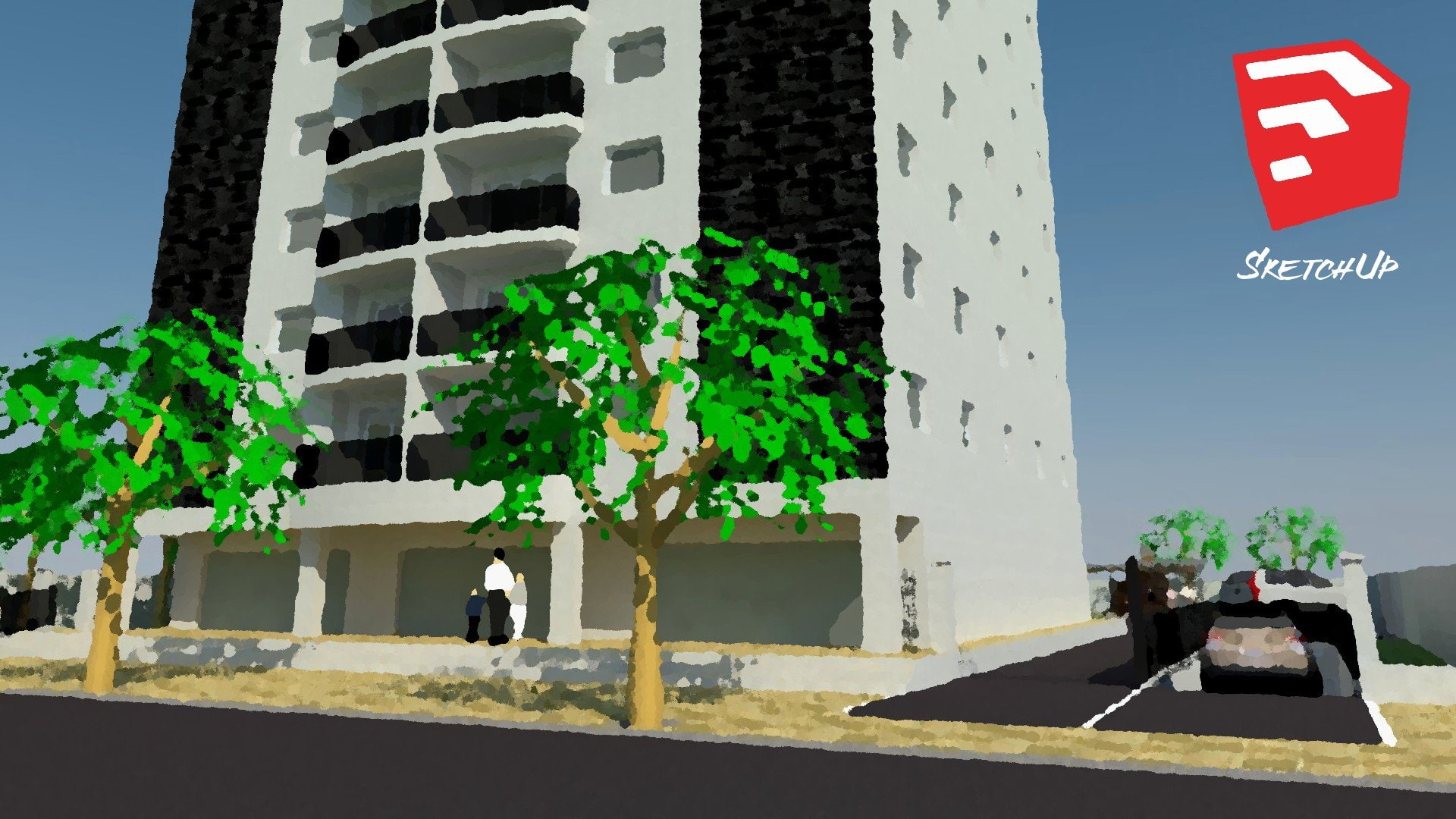 GNU, Architecture models, Oil Painting, GIMP, 1080P, render, building, HD Wallpaper