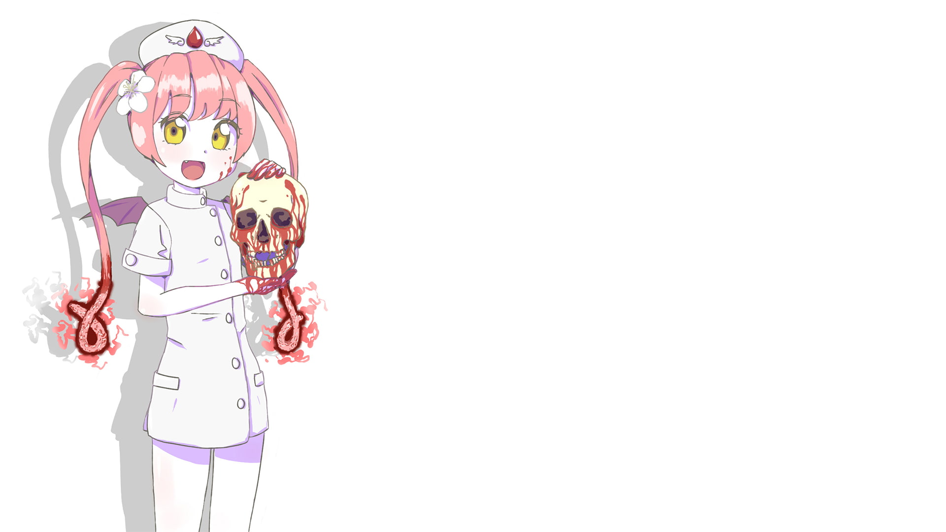 Simple Background, 4chan, 1080P, Anime Girls, Ebola chan, HD Wallpaper