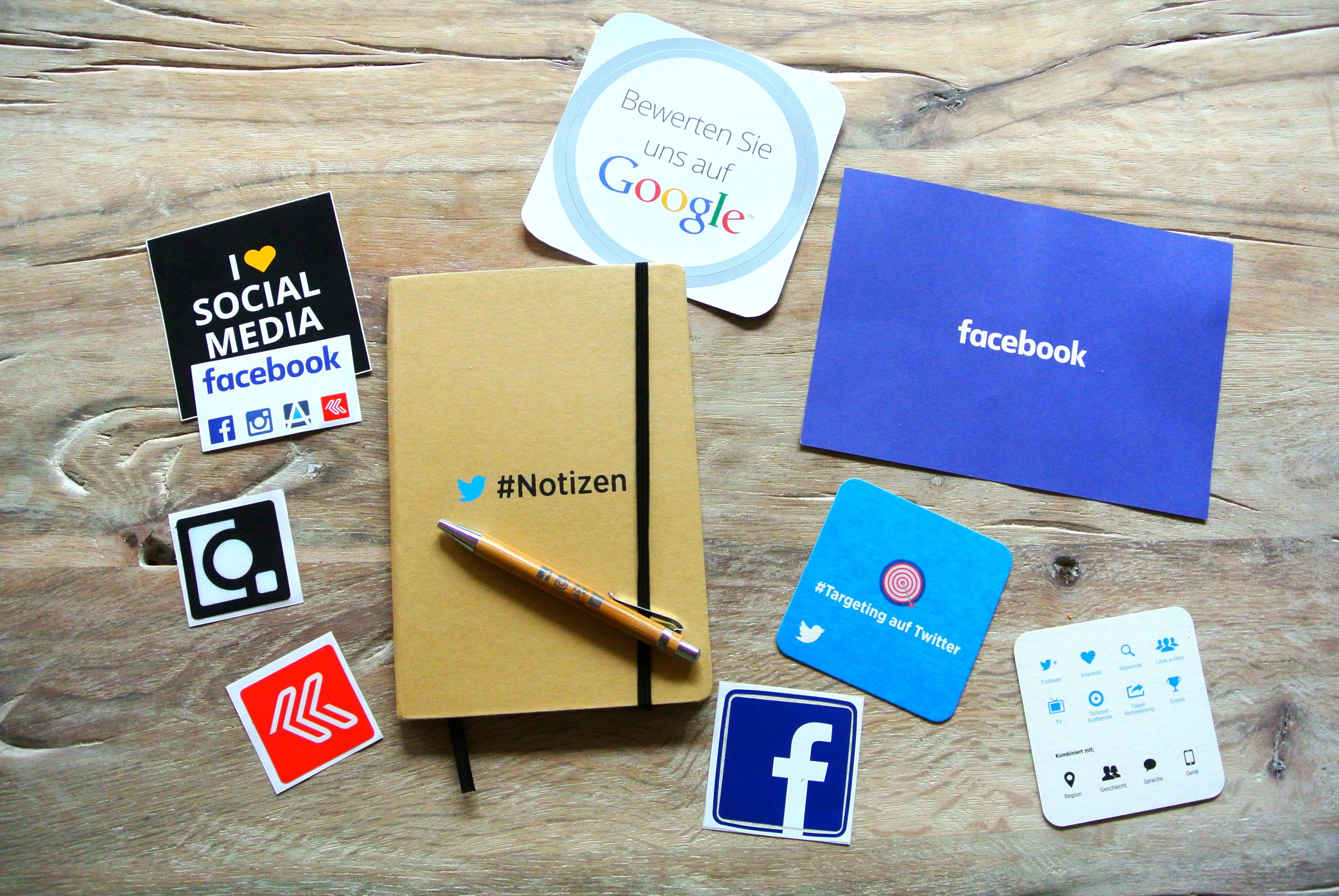logos, variation, high angle view, table, human representation, day, instagram, still life, wood - material, no people, sign, notebook, message, blue, text, HD Wallpaper