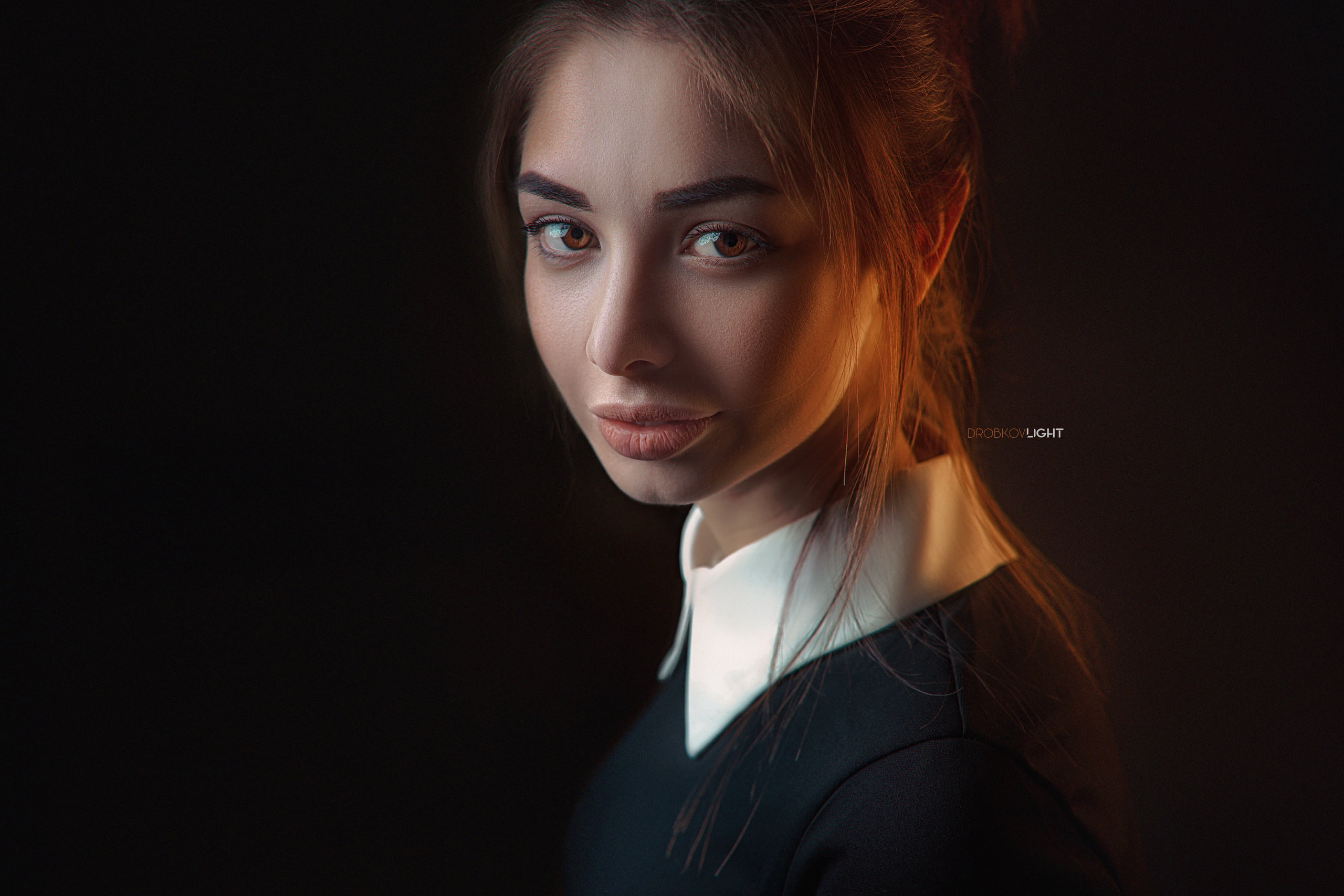 eyes, look, portrait, Sue Tikhonova, Girl, 2K, Alexander Drobkov-Light, HD Wallpaper