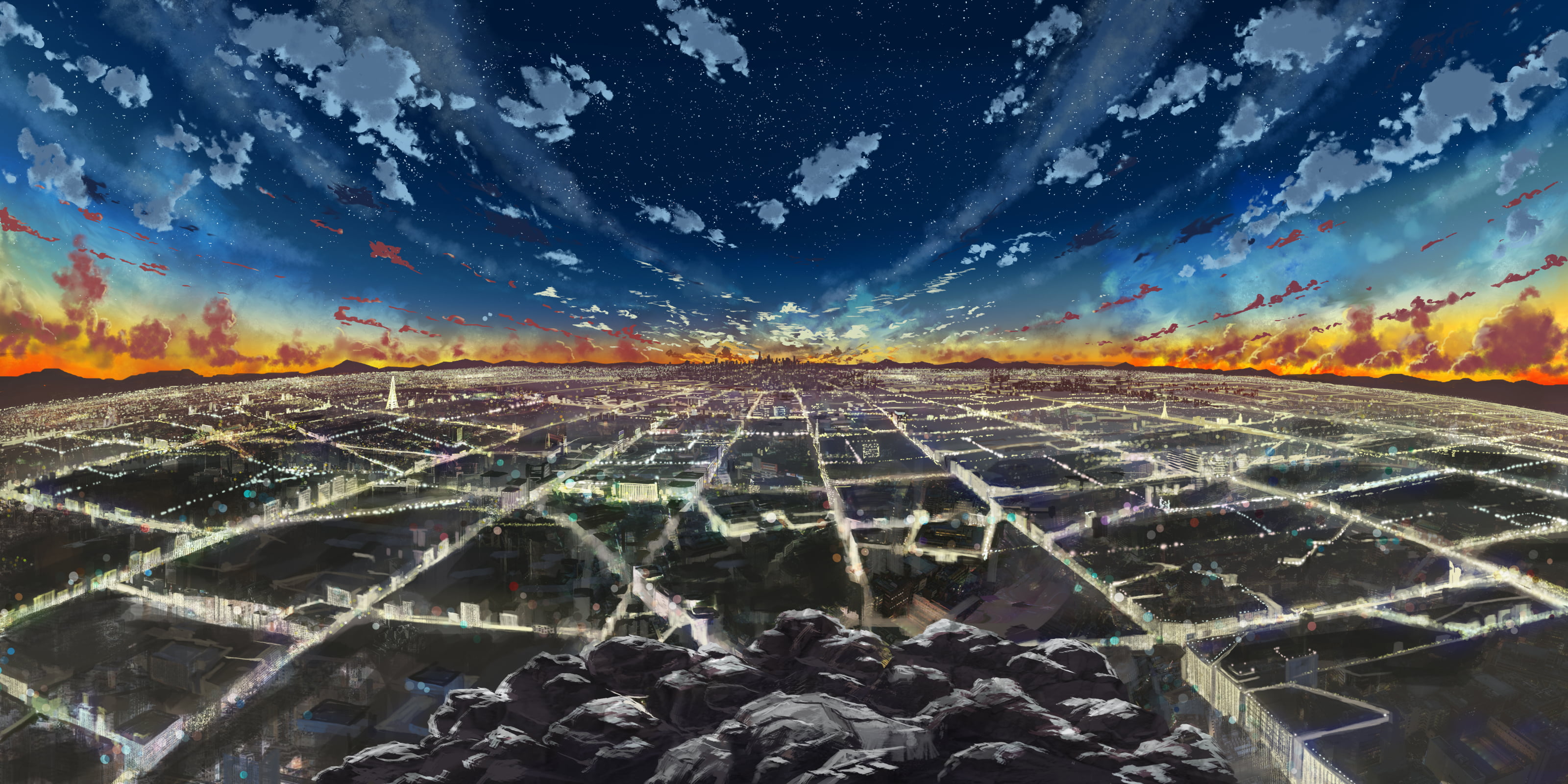 cityscape, sue, 2K, anime, HD Wallpaper