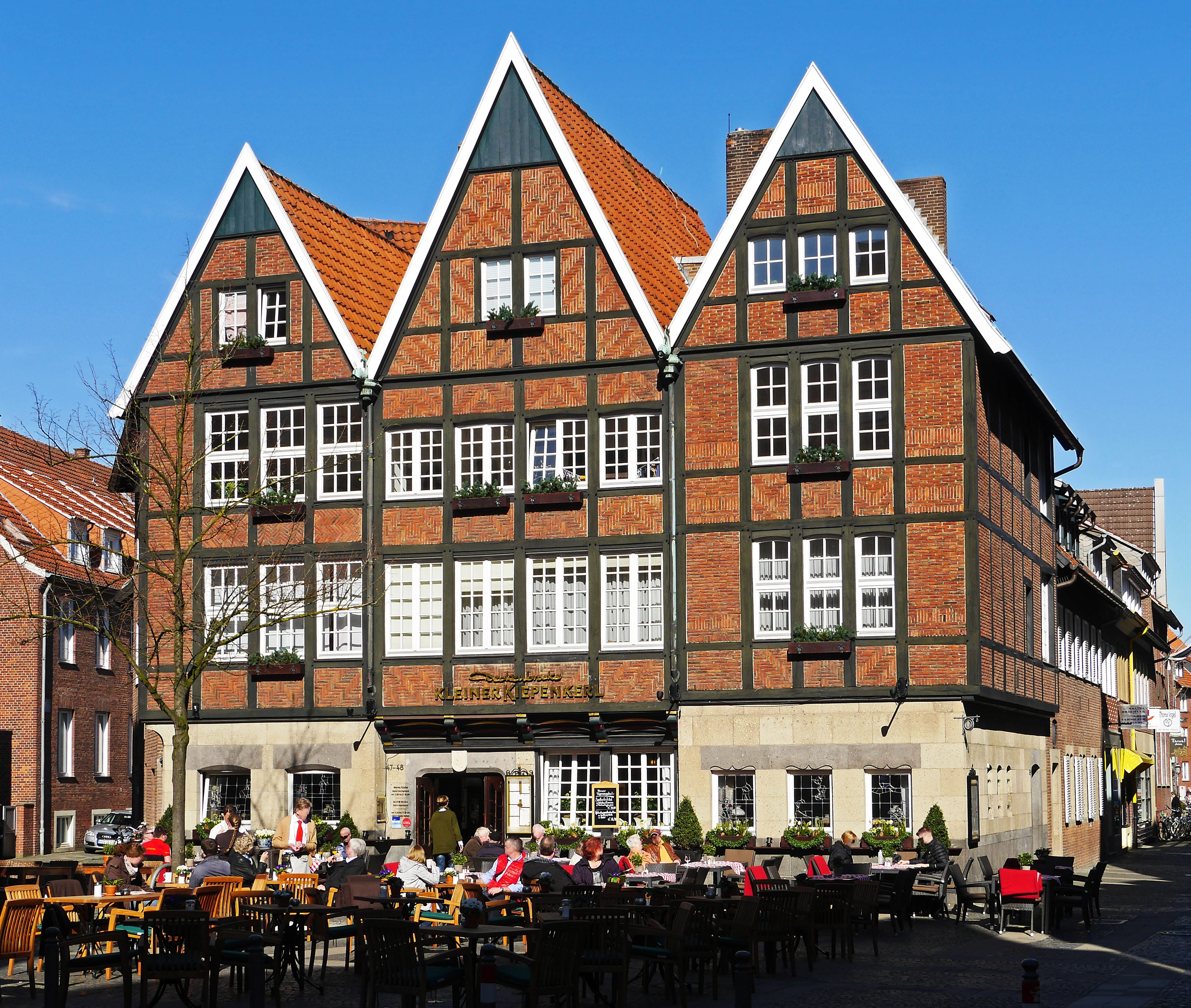 münster, kleiner kiepenkerl, row house, truss, mode of transportation, architecture, tourism, outdoors, house, nature, transportation, kiepenkerl-quarter, HD Wallpaper