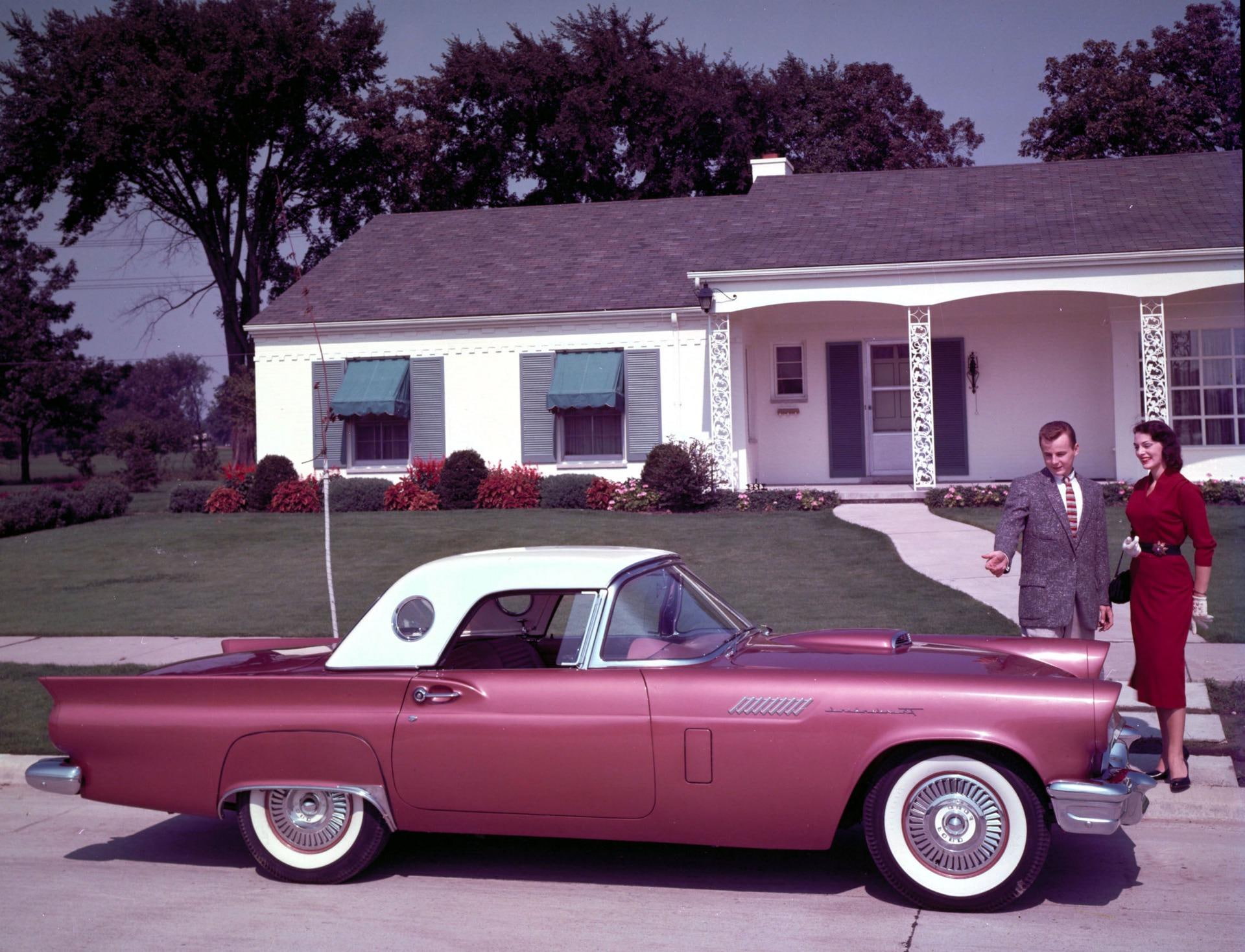 coupe, thunderbird, cars, tbird, pink, 1080P, ford, classic, HD Wallpaper