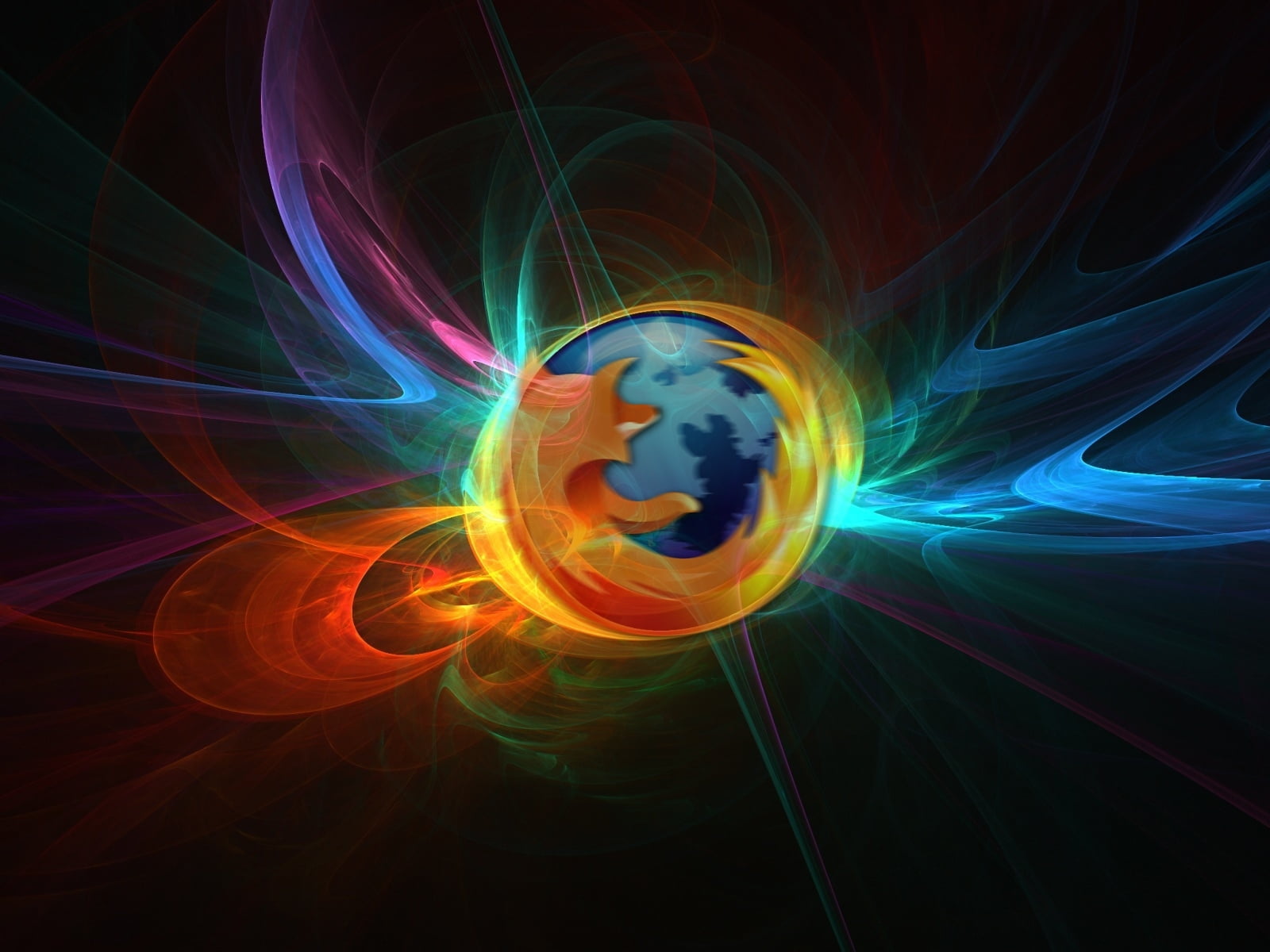 sphere, night, light trail, multi colored, abstract, creativity, glowing, mozilla, firefox, fire, art and craft, Computers, shape, illuminated, design, HD Wallpaper