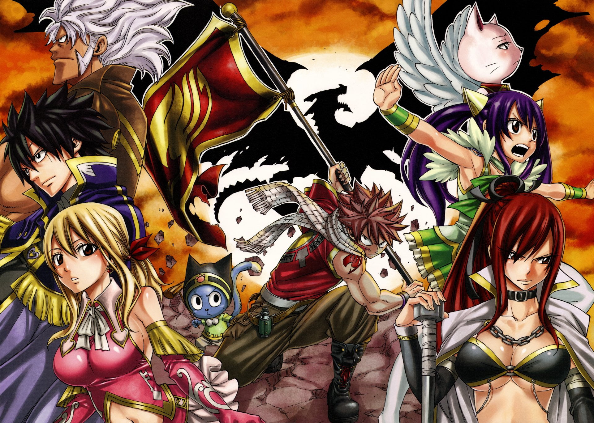 religion, 1080P, female likeness, Gray Fullbuster, statue, close-up, Happy (Fairy Tail), art and craft, indoors, Fairy Tail, variation, Elfman Strauss, HD Wallpaper
