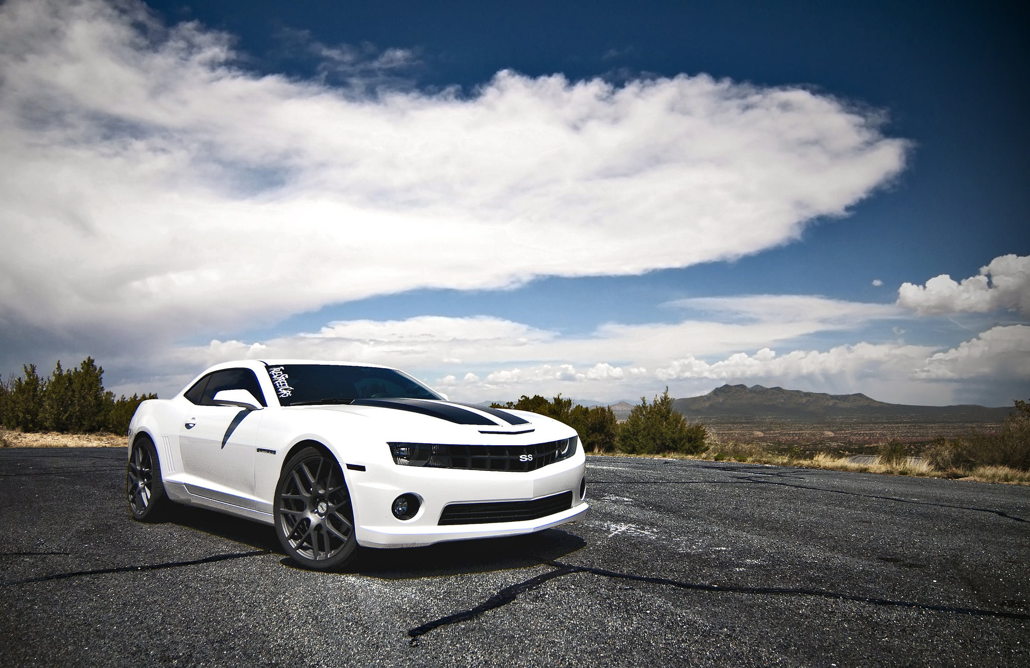 driving, travel, blue, street, sky, chevrolet, side view, mode of Transport, stationary, country Road, coupe, scenics, mountain, mode of transportation, HD Wallpaper