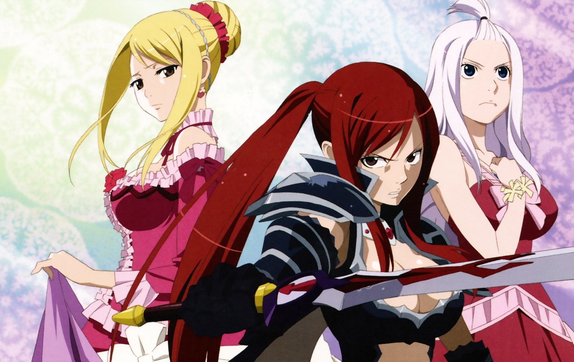 1080P, Lucy Heartfilia, Anime, Erza Scarlet, Mirajane Strauss, Fairy Tail, HD Wallpaper