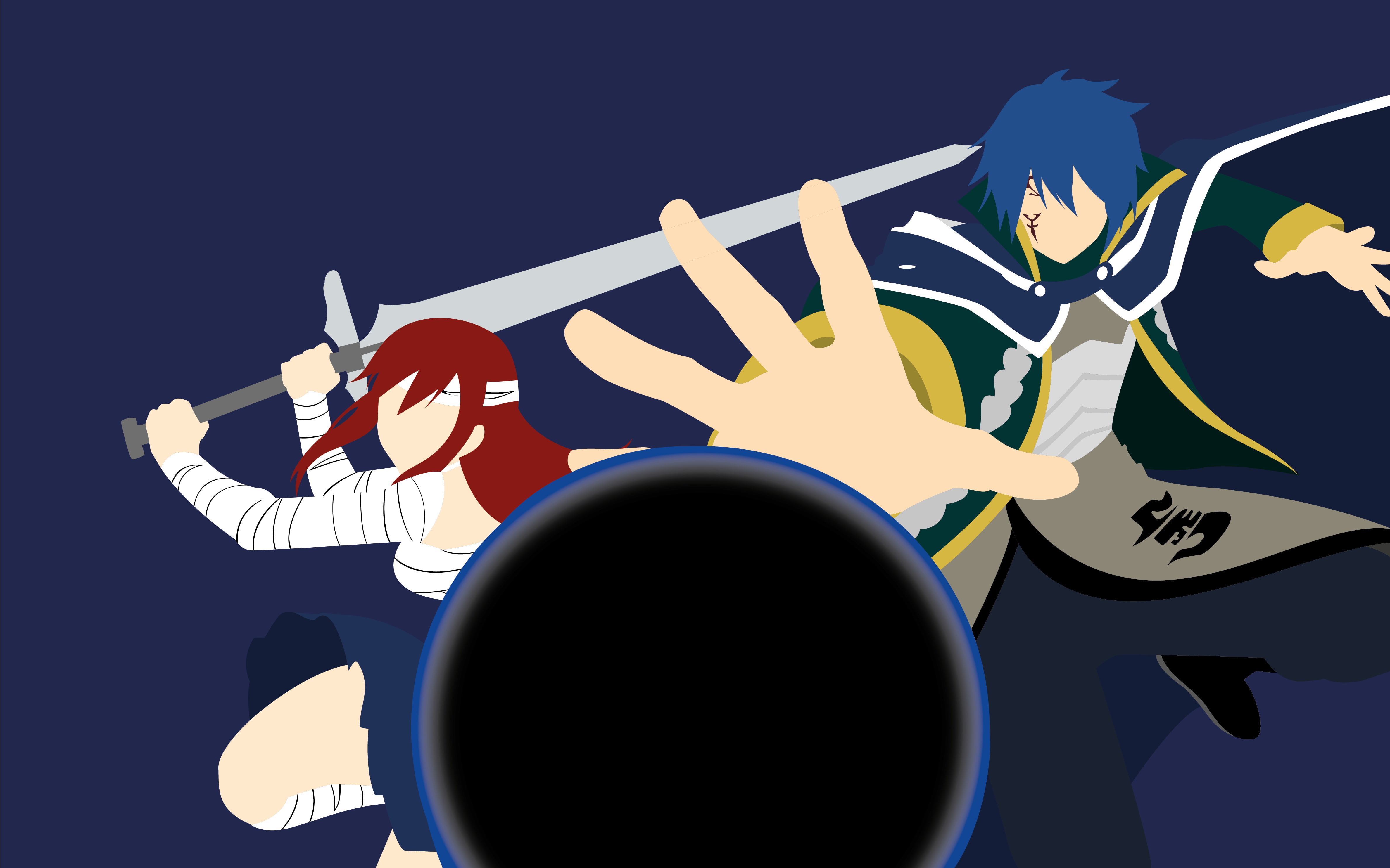 Anime, 4K, Fairy Tail, Jellal Fernandes, Erza Scarlet, HD Wallpaper