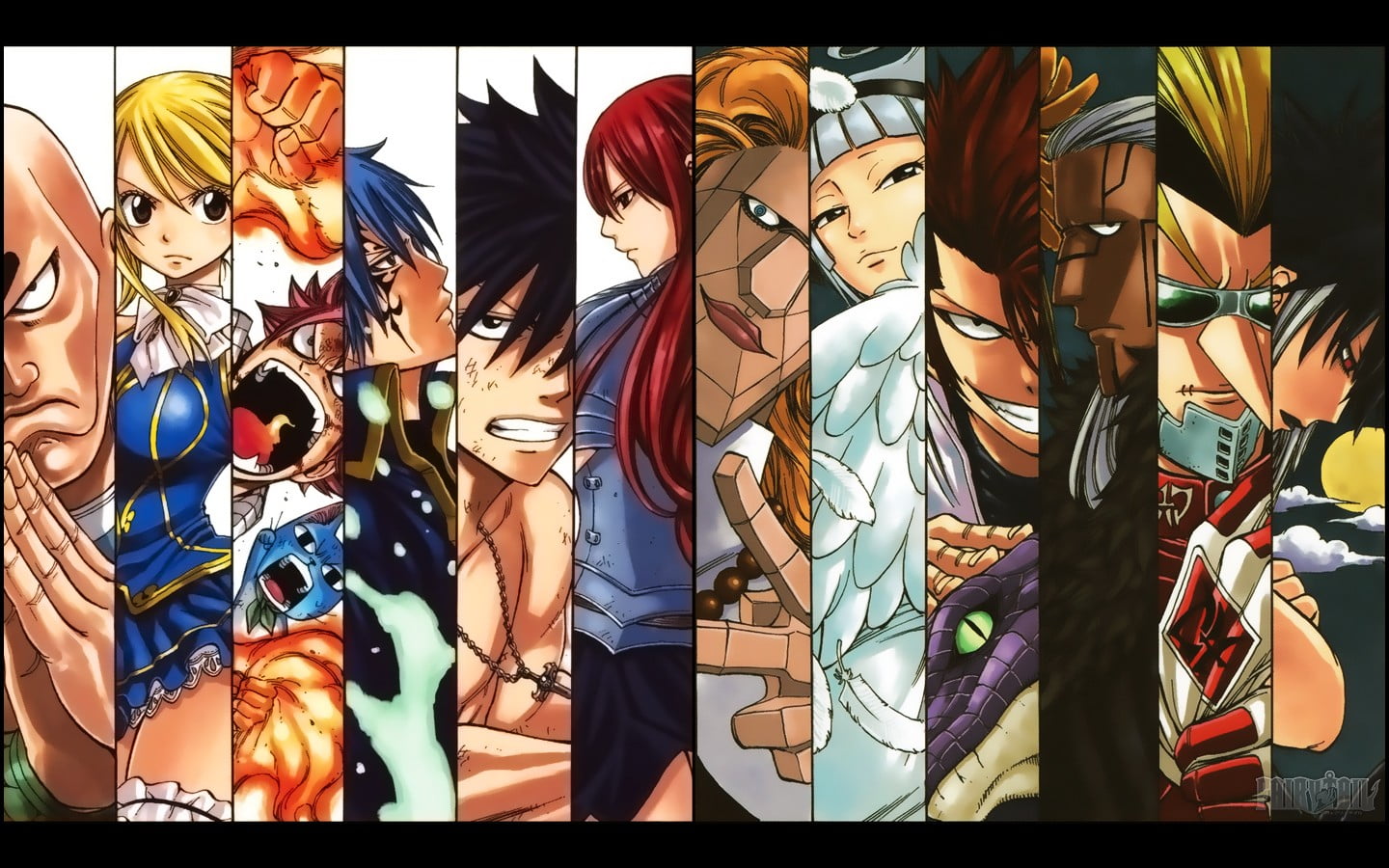 Fairy Tail, Heartfilia Lucy, graphic, male likeness, Dragneel Natsu, day, variation, Oracion Seis, fashion, 720P, creativity, choice, Scarlet Erza, HD Wallpaper