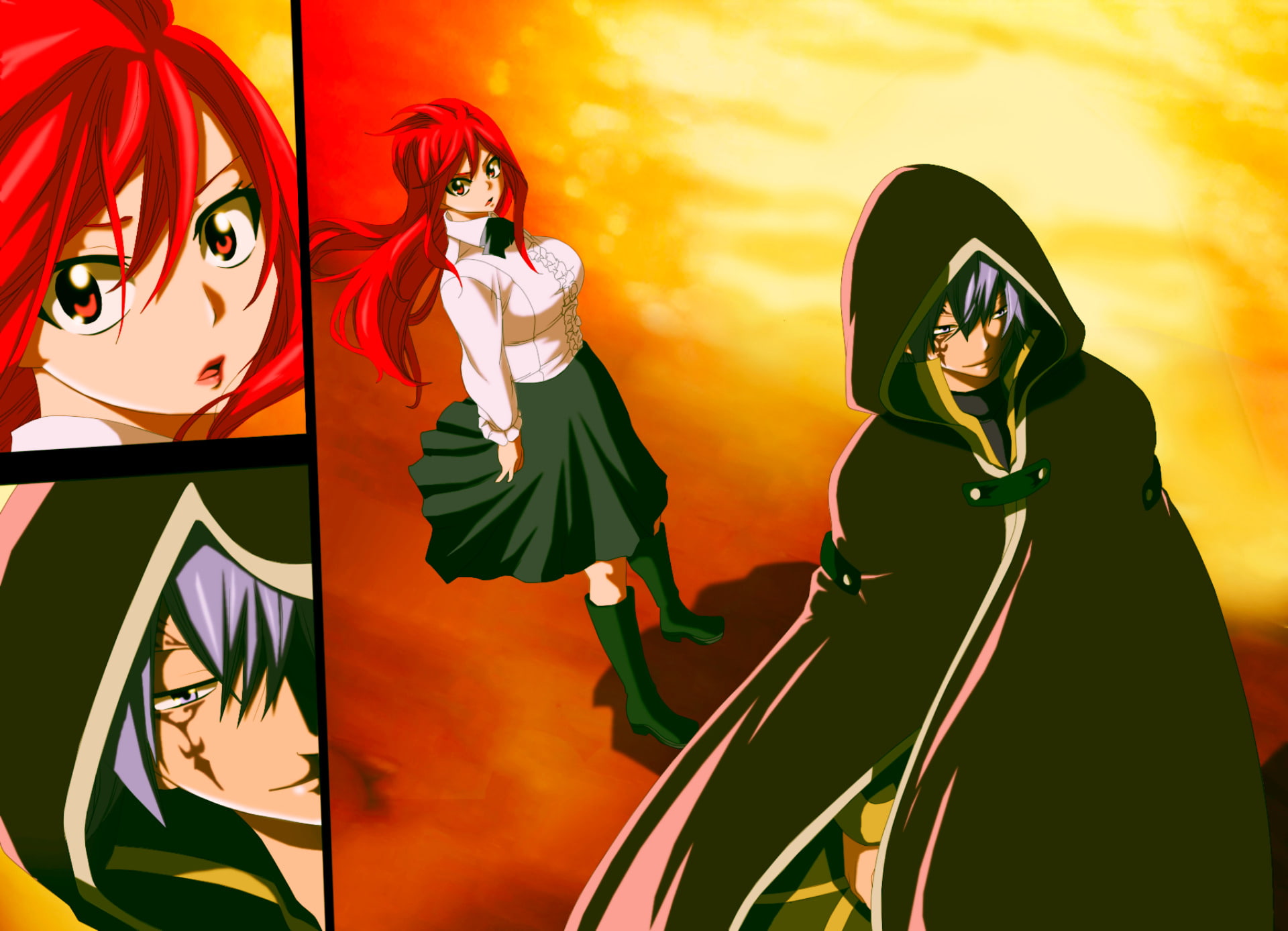1080P, Anime, Erza Scarlet, Fairy Tail, Jellal Fernandes, HD Wallpaper