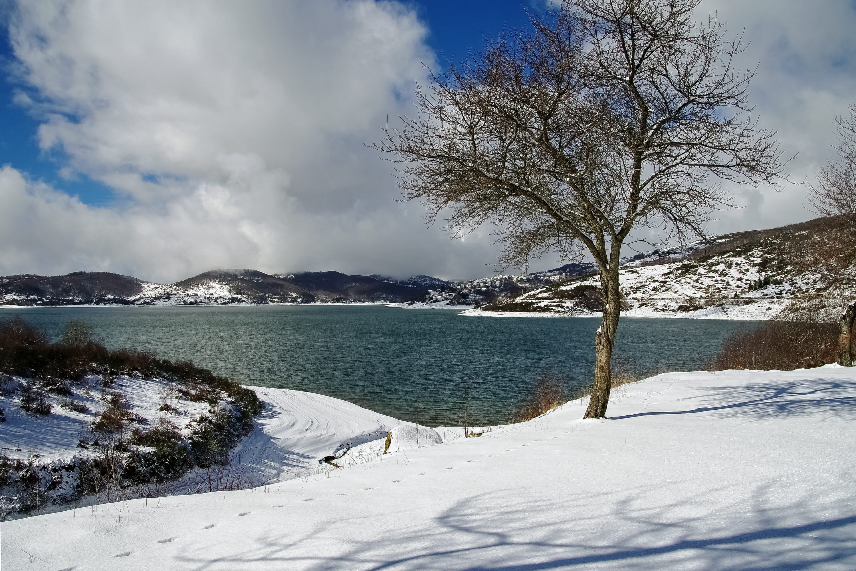 outdoors, tranquility, scenics, beauty in nature, 2K, scenics - nature, plant, national park of abruzzo, landscape, sky, cold temperature, nature, Abruzzo, HD Wallpaper