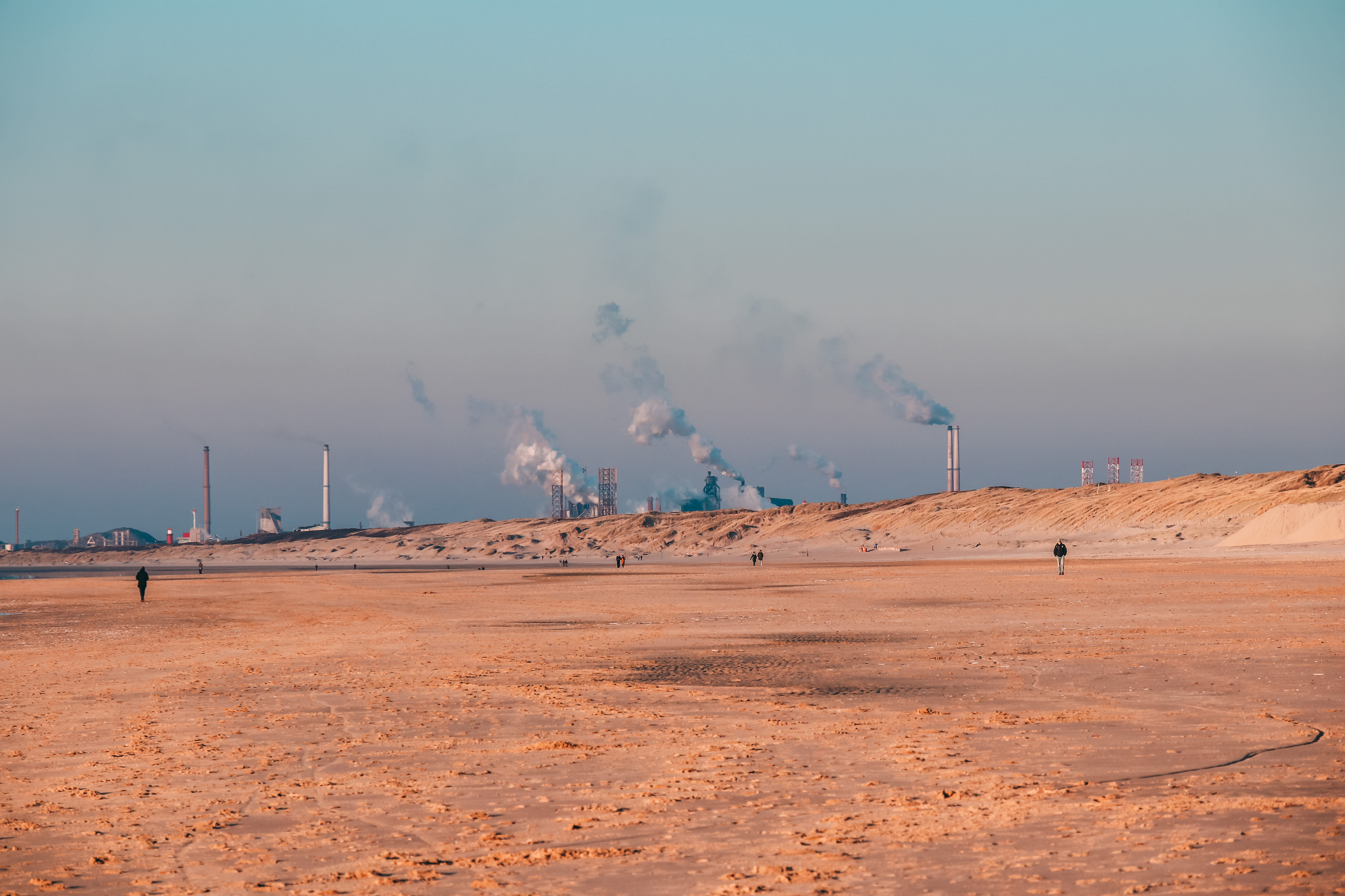 land, industry, no people, beauty in nature, wilderness, factory, landscape, brown, aerial view, climate, non-urban scene, geology, tranquil scene, environmental issues, HD Wallpaper