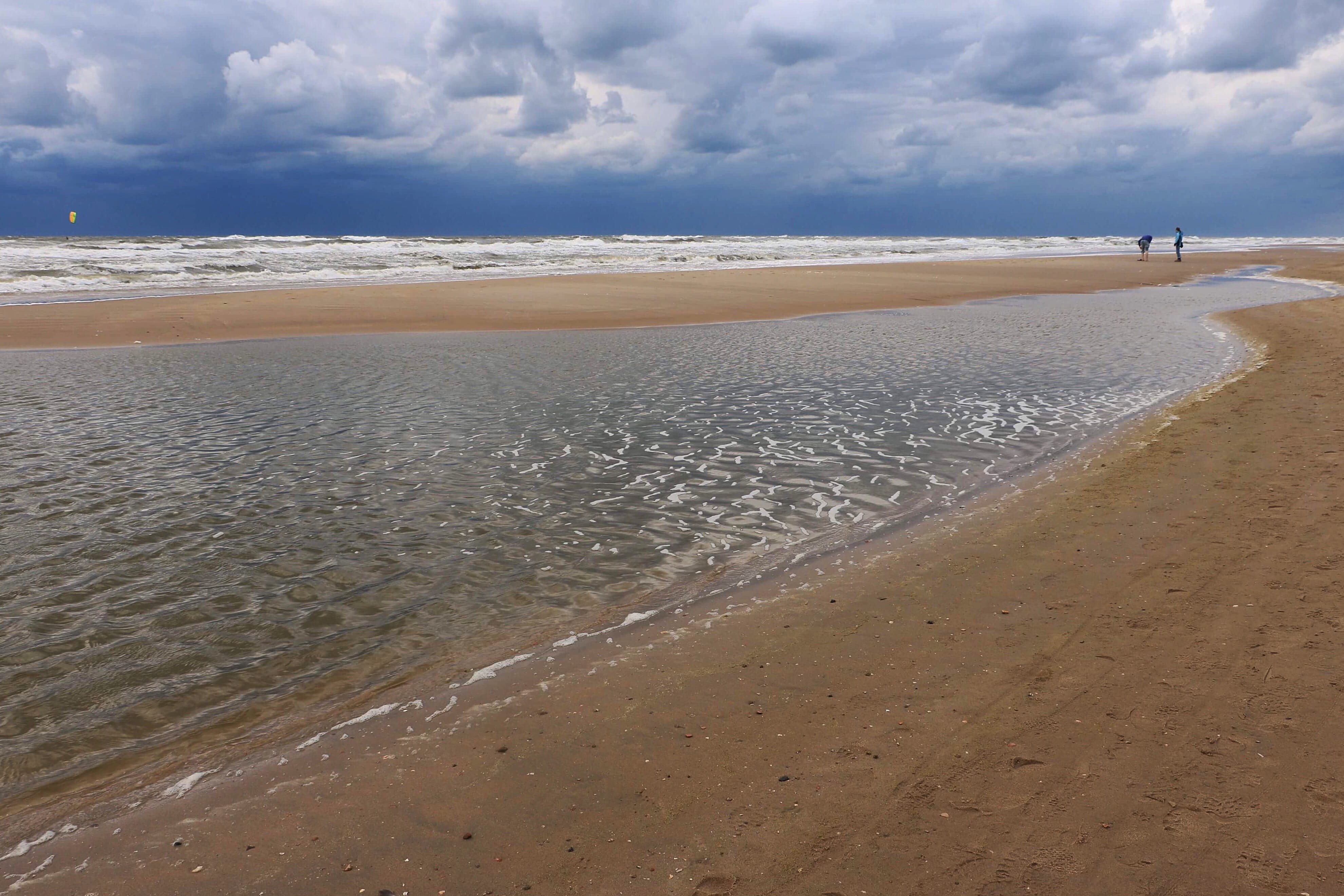 landscape, coastline, thunderstorm, nature, sand, beach, land, trip, 4K, tranquility, tranquil scene, cloud - sky, low tide, tide, sea, vacations, netherlands, HD Wallpaper