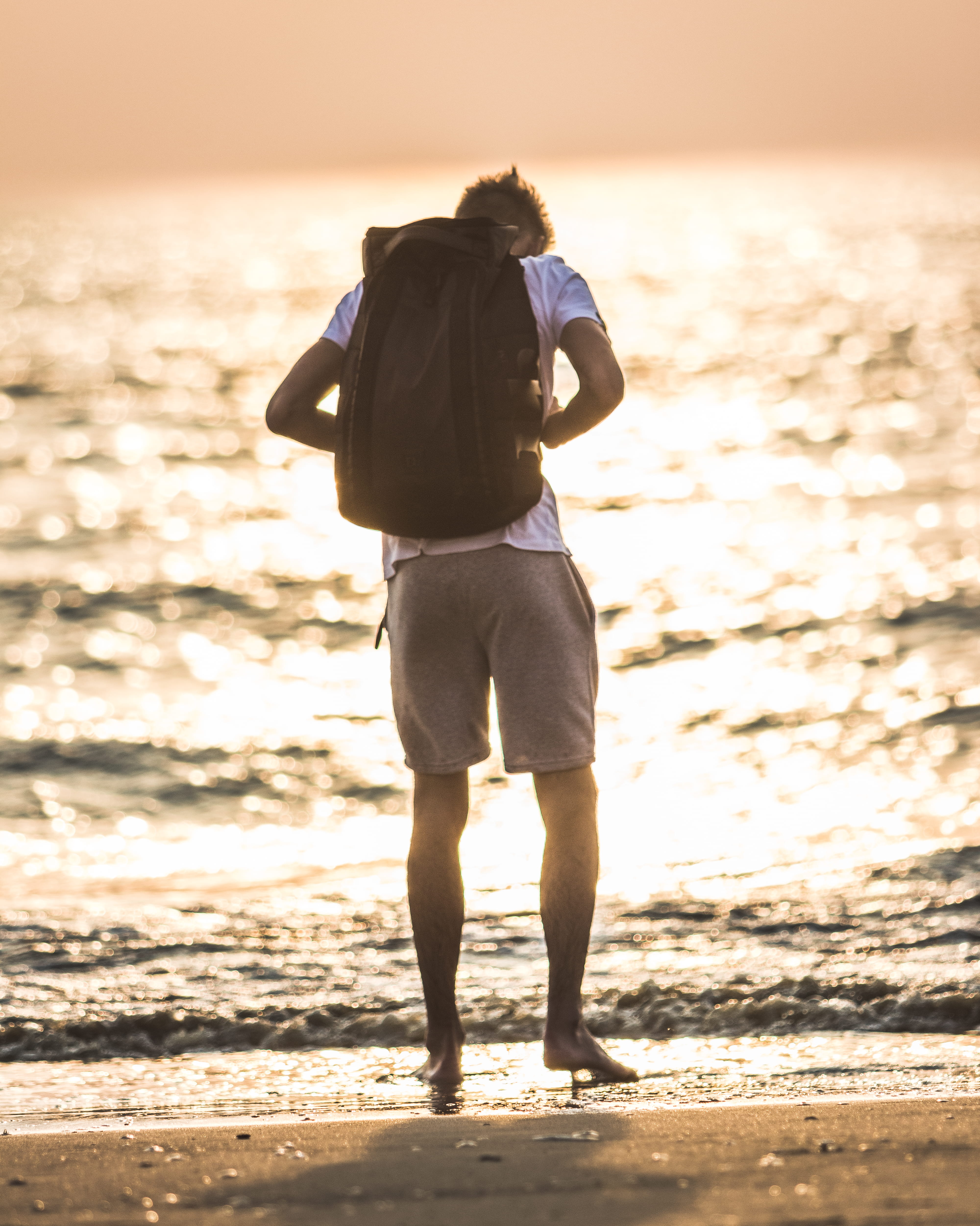 summer, shorts, boy, zandvoort, basvoets1, sea, 4K, bas voets, sky, water, leisure activity, douchbags, nature, bas, standing, sunset, outdoors, beauty in nature, Phone HD Wallpaper