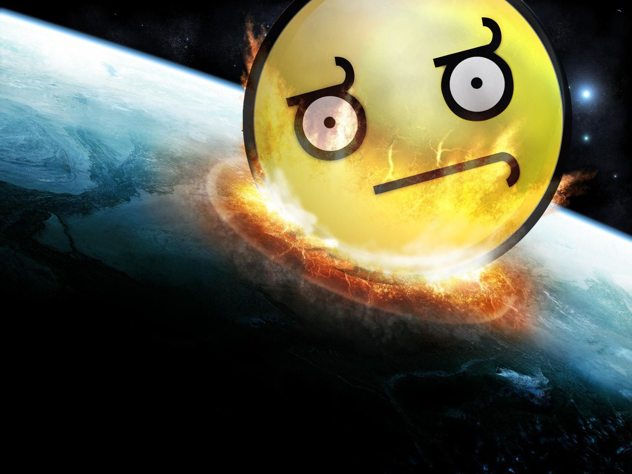 Earth, hd, Space, funny, zee, end, lol, 720P, Moon, art, HD Wallpaper