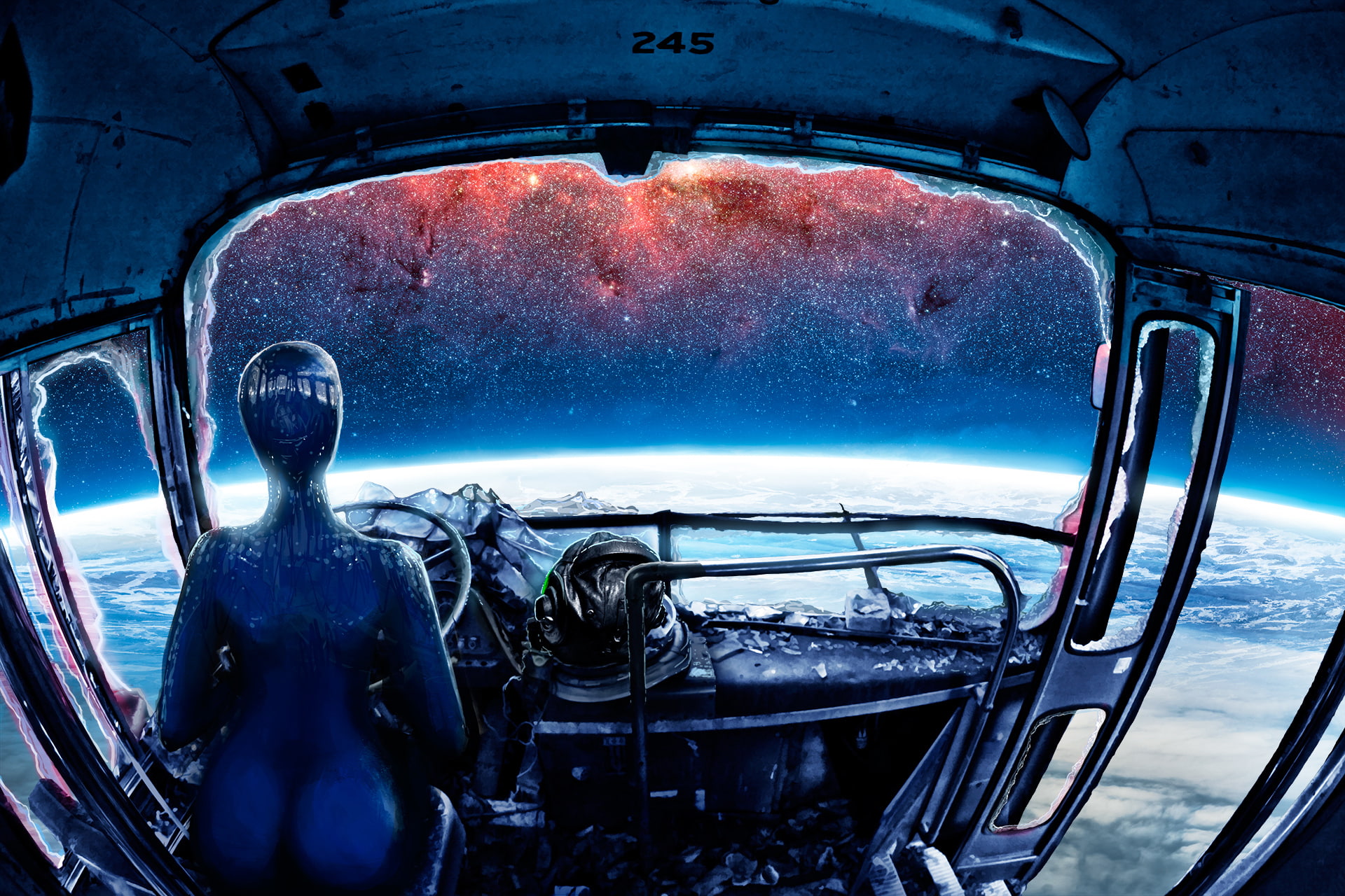 alexiuss, Romantically Apocalyptic, art, fiction, 1080P, space, Zee Captain, earth, planet, HD Wallpaper