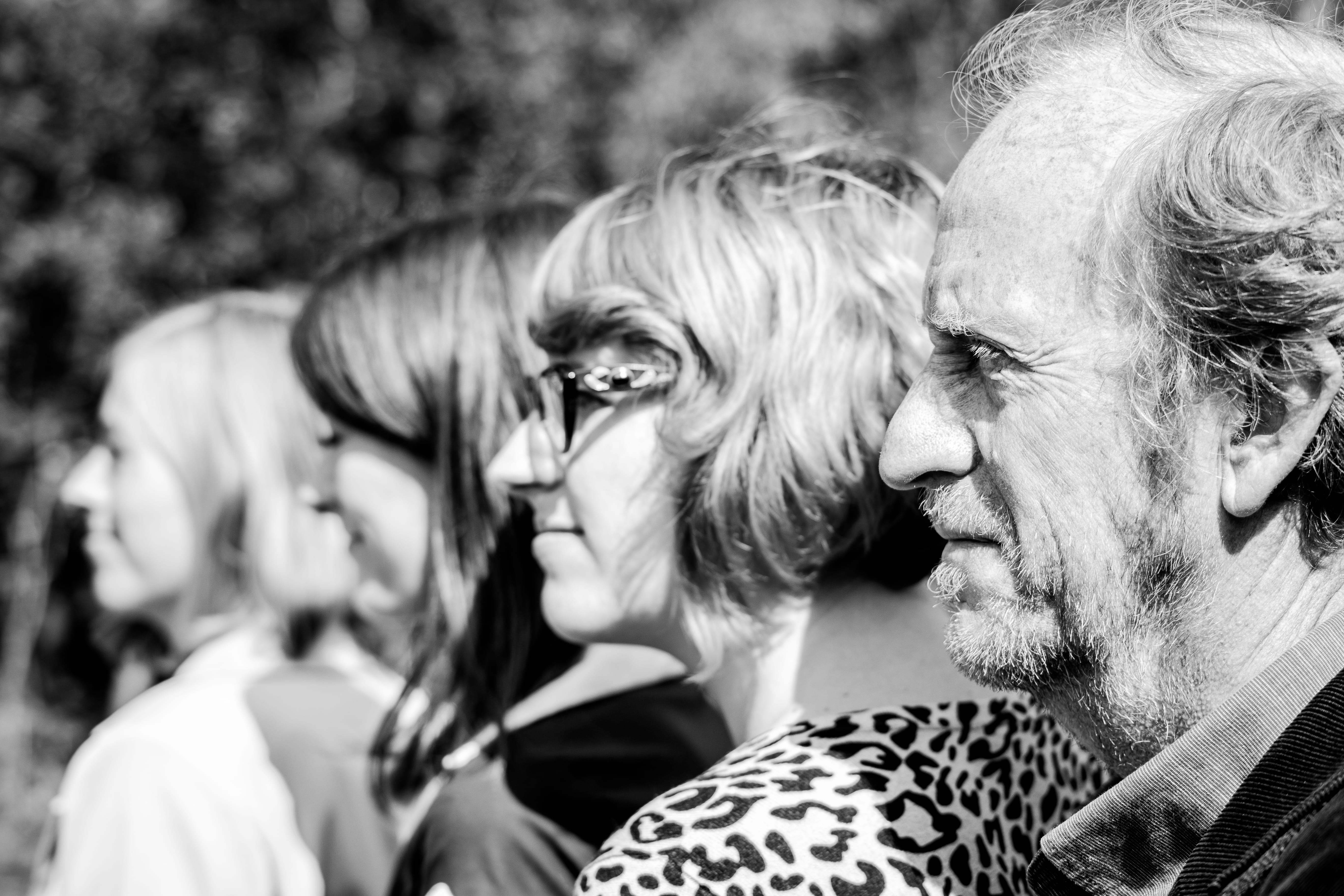 daughters, people, father, outdoors, portrait, real people, black and white, celebration, bergen aan zee, 5K, group of people, day, men, friendship, lifestyles, HD Wallpaper