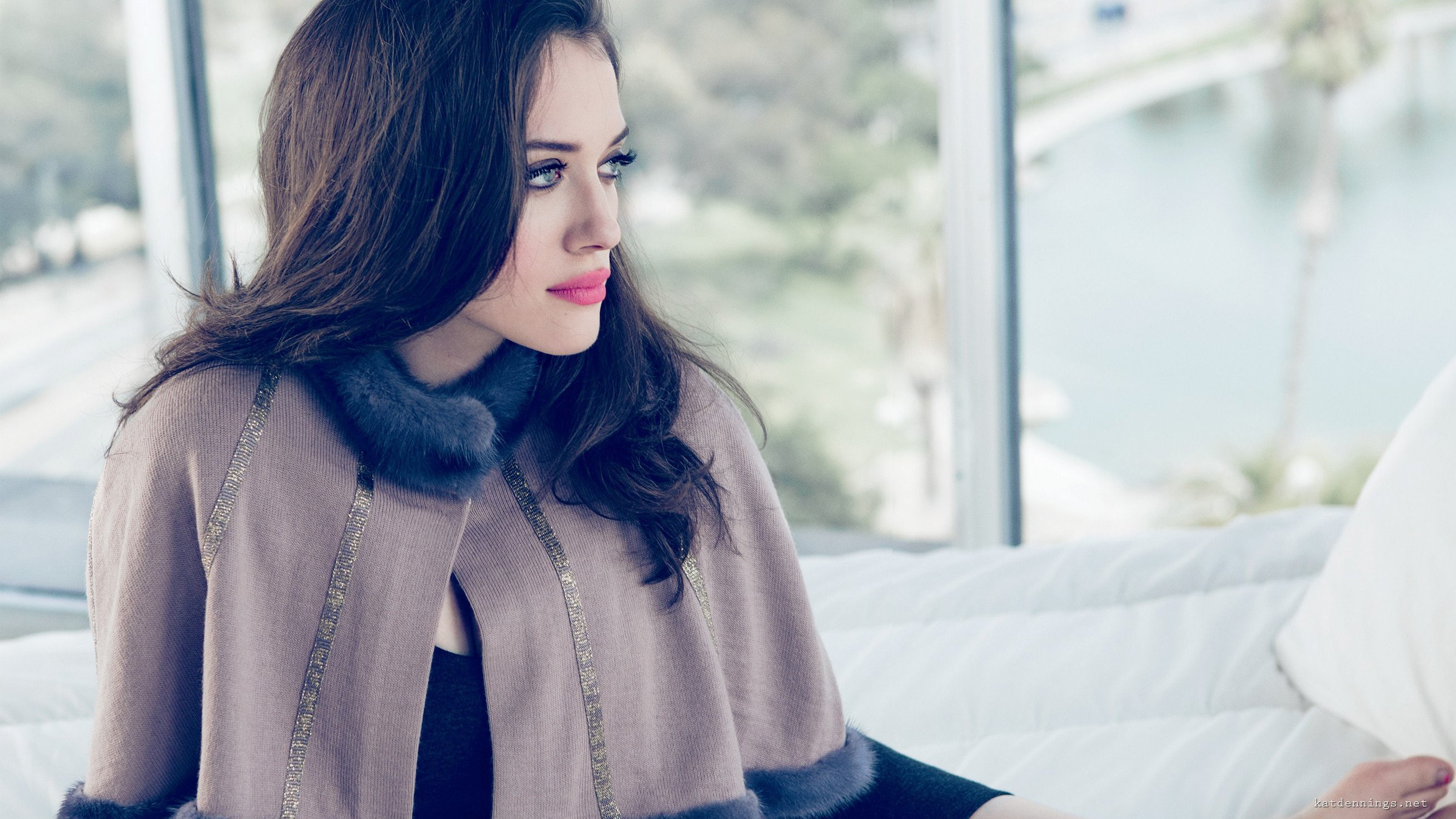 Kat Dennings, hair, depression - sadness, indoors, leisure activity, long hair, young adult, window, contemplation, focus on foreground, 2017, women, young women, HD Wallpaper