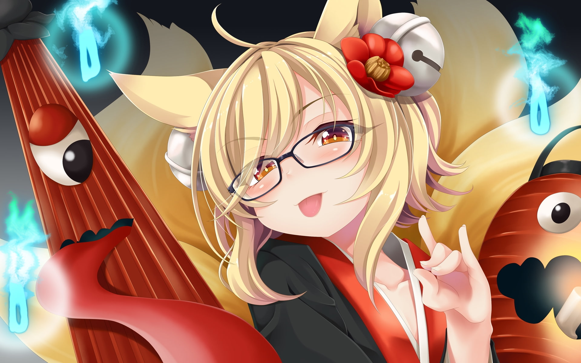 indoors, representation, human representation, sale, large group of objects, glasses, red, close-up, animal ears, multi colored, art and craft, eyeglasses, HD Wallpaper