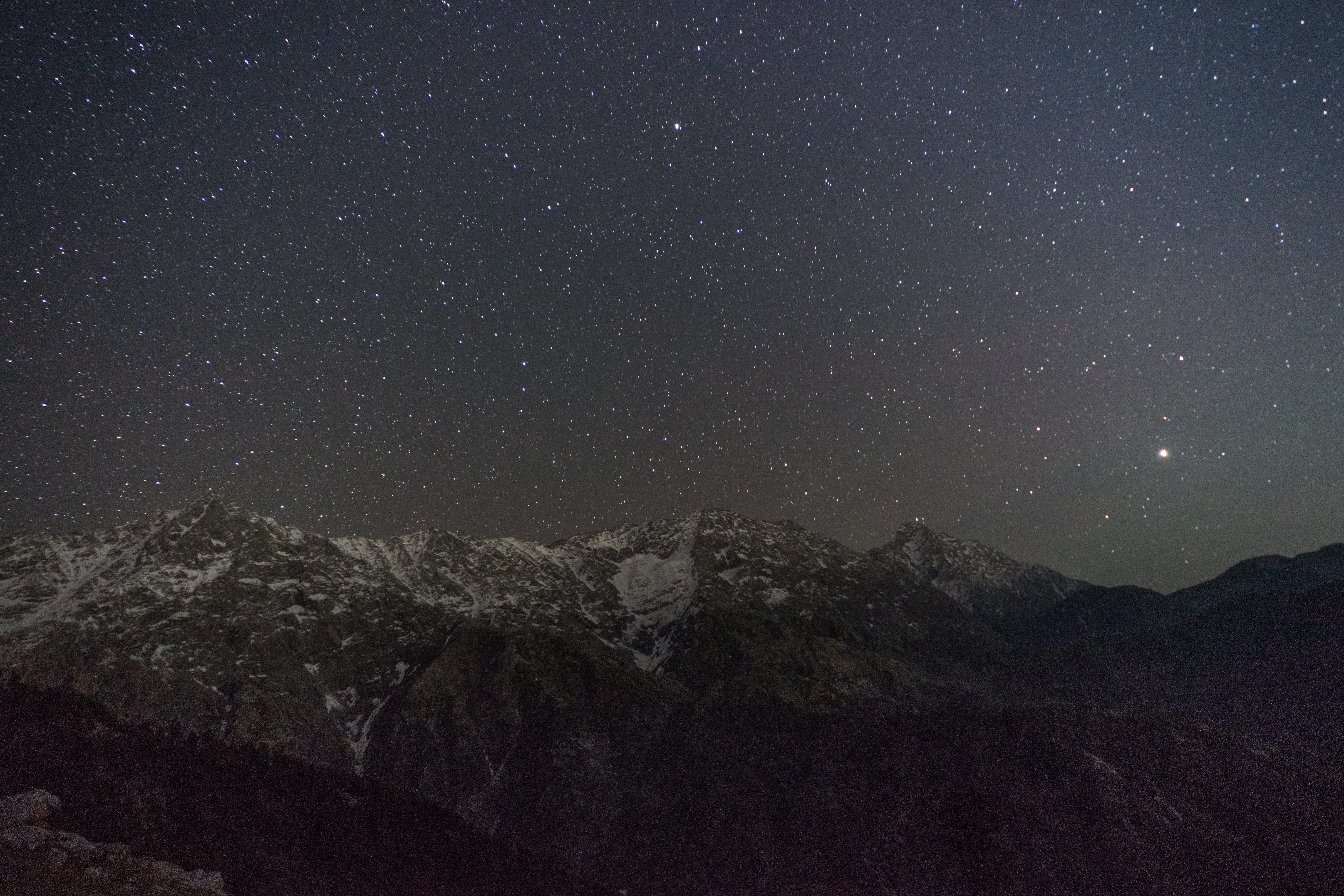 galaxy, star field, india, astrophography, winter, tranquility, milky way, space, mountain range, long exposure, himachal, hill, ranges, mountain, beauty in nature, HD Wallpaper