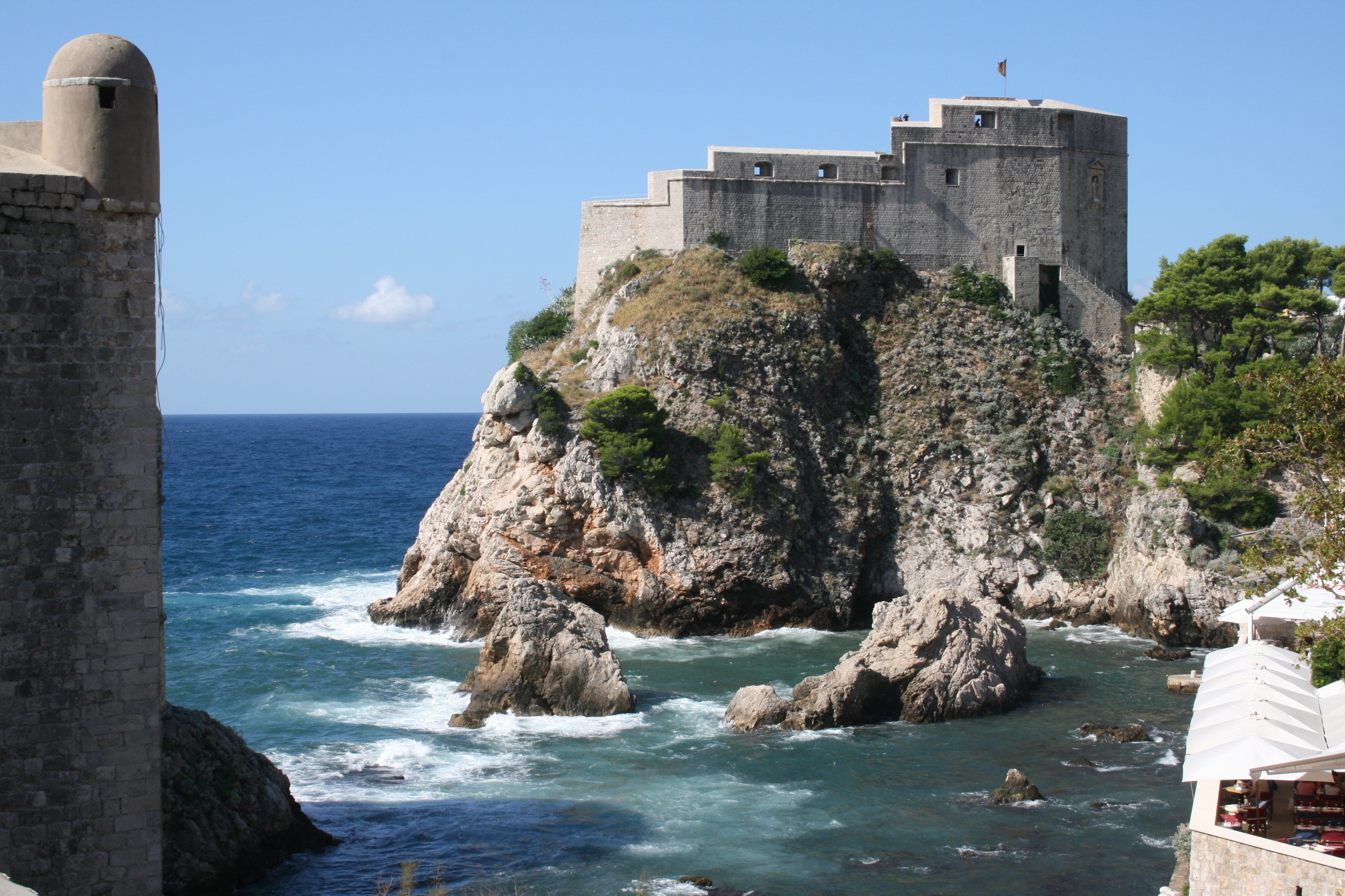 horizon over water, castle, travel, rock - object, outdoors, land, croatia, fortress, famous Place, rock, ancient, sky, landmark, city, no people, nature, HD Wallpaper